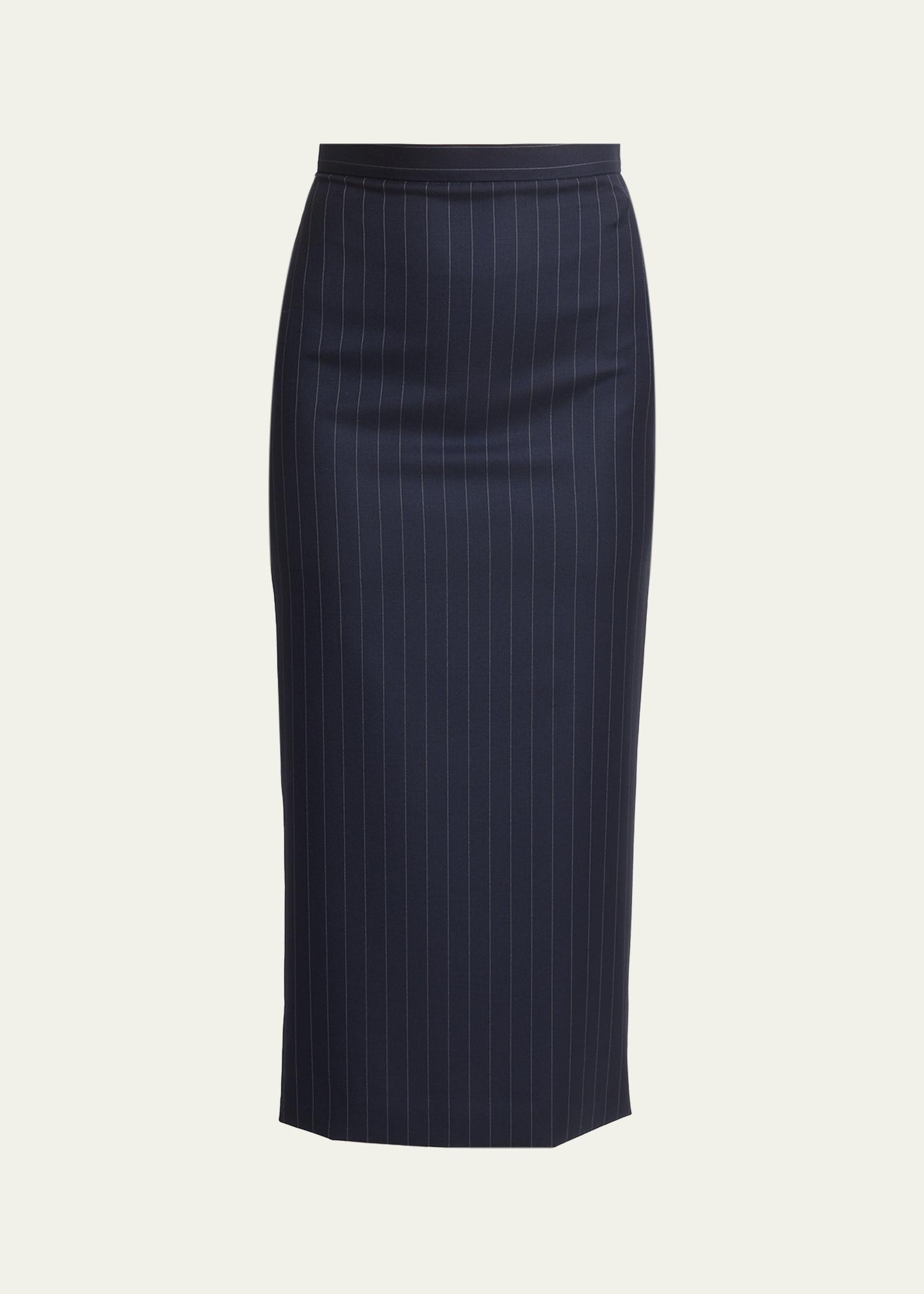 Givenchy Pinstripe Wool Pencil Midi Skirt - Bergdorf Goodman