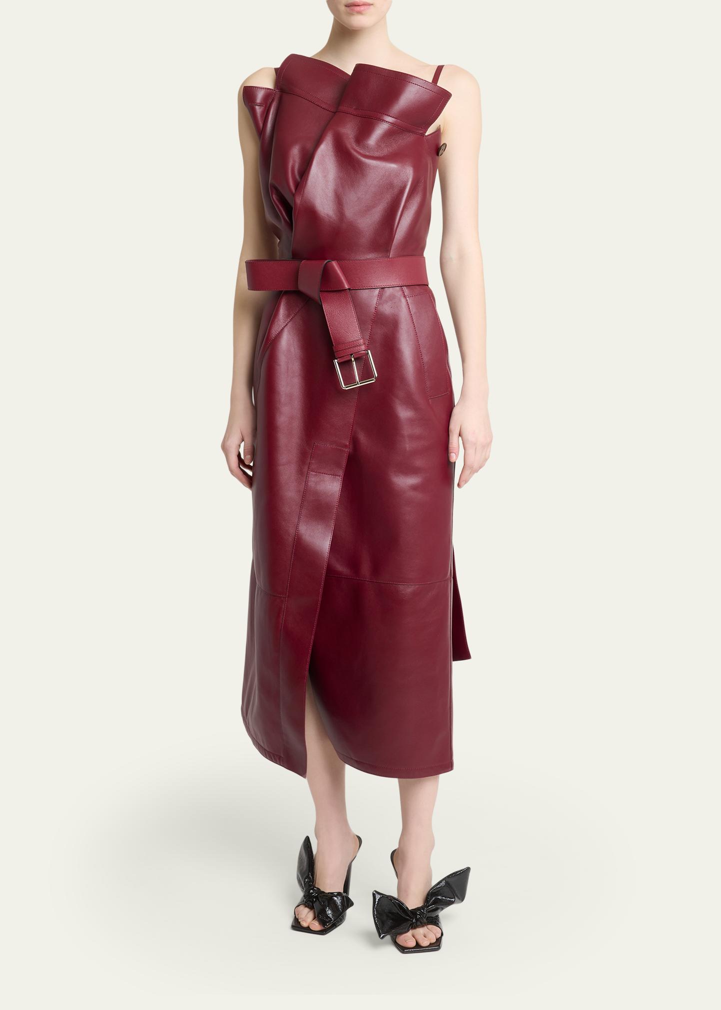 red leather wrap dress Givenchy - Trench Midi In - Lamb Leather - Women Petite clothing