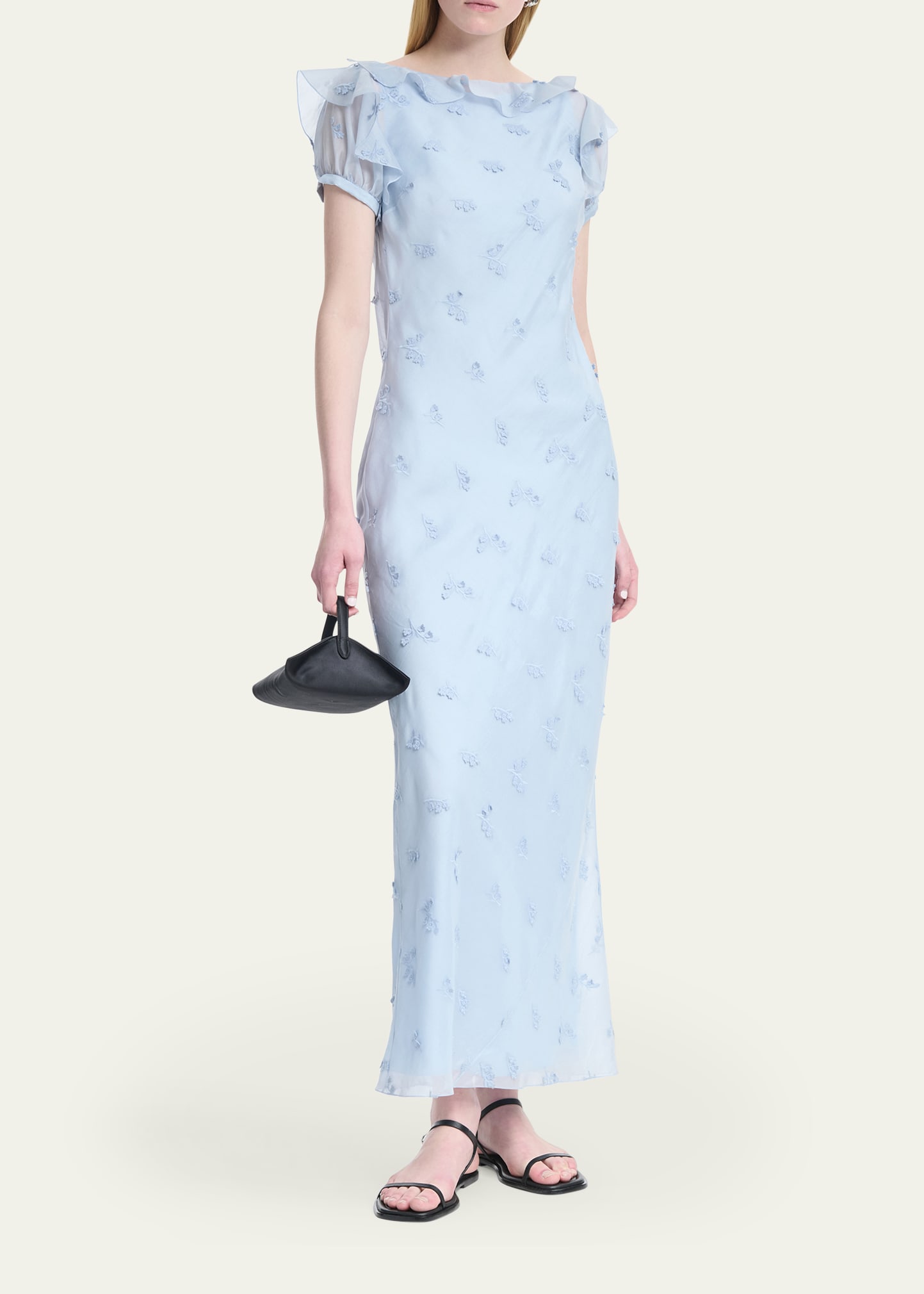 altuzarra lafont ruffled silk maxi dress Altuzarra Lafont Ruffled Silk Maxi Dress in White