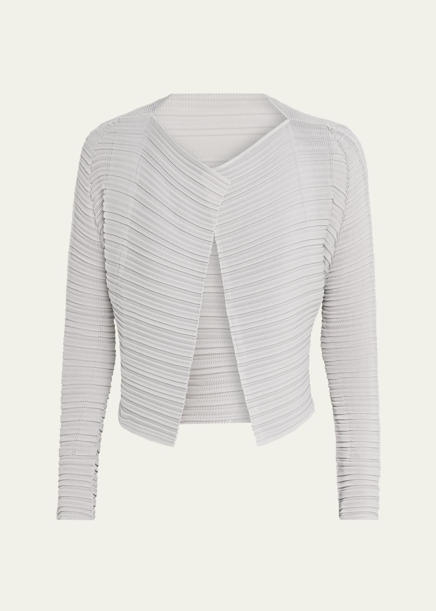 トップス yoke Pleated Knit Cardigan Issey Miyake Jiggly Pleated Plisse Open Cardigan - Bergdorf Goodman