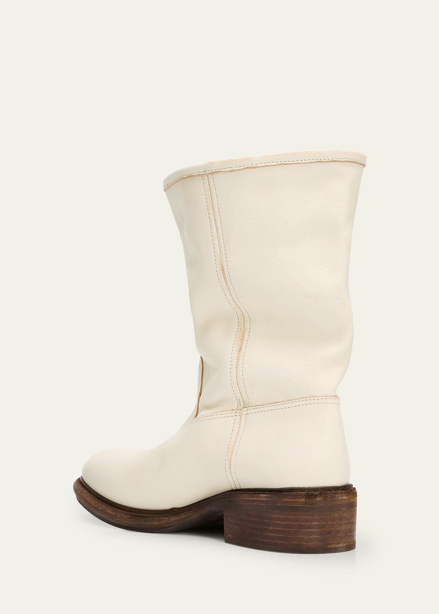 Prada 45mm Vintage-Effect Leather Mid-Calf Boots - Bergdorf Goodman