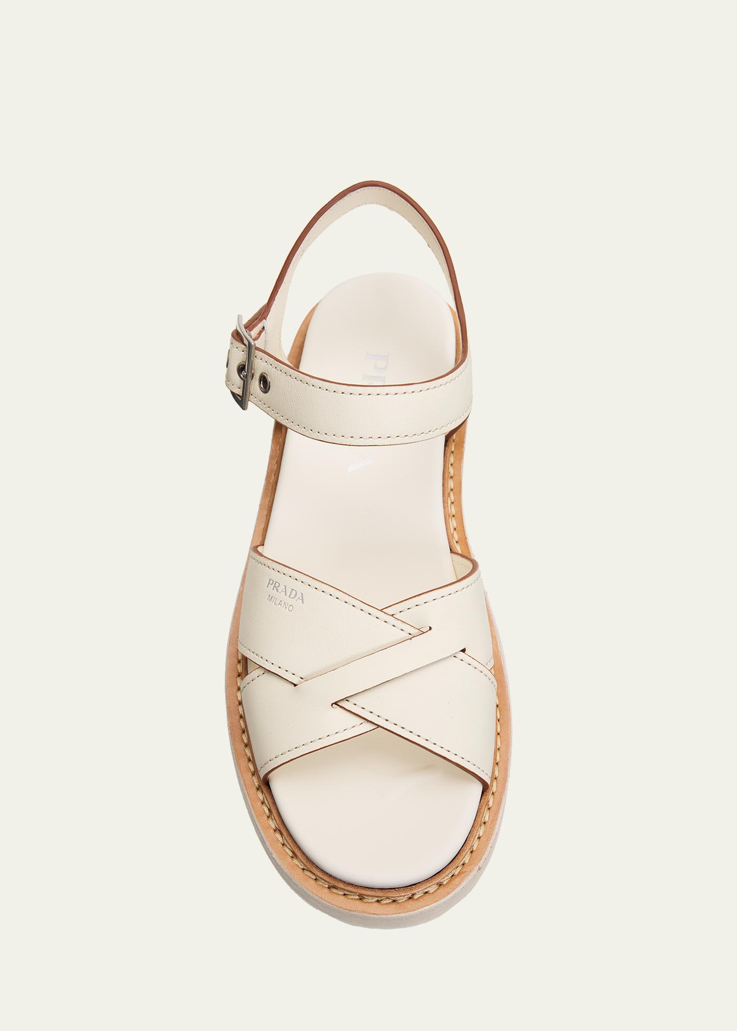 Prada 55mm Leather Platform Sandals - Bergdorf Goodman