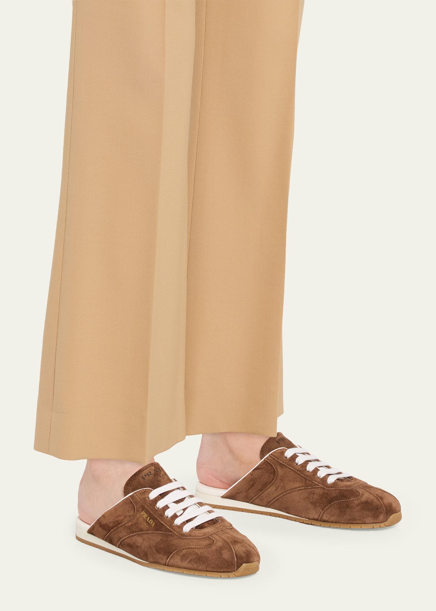 Prada Spark Suede Sneaker Mules - Bergdorf Goodman