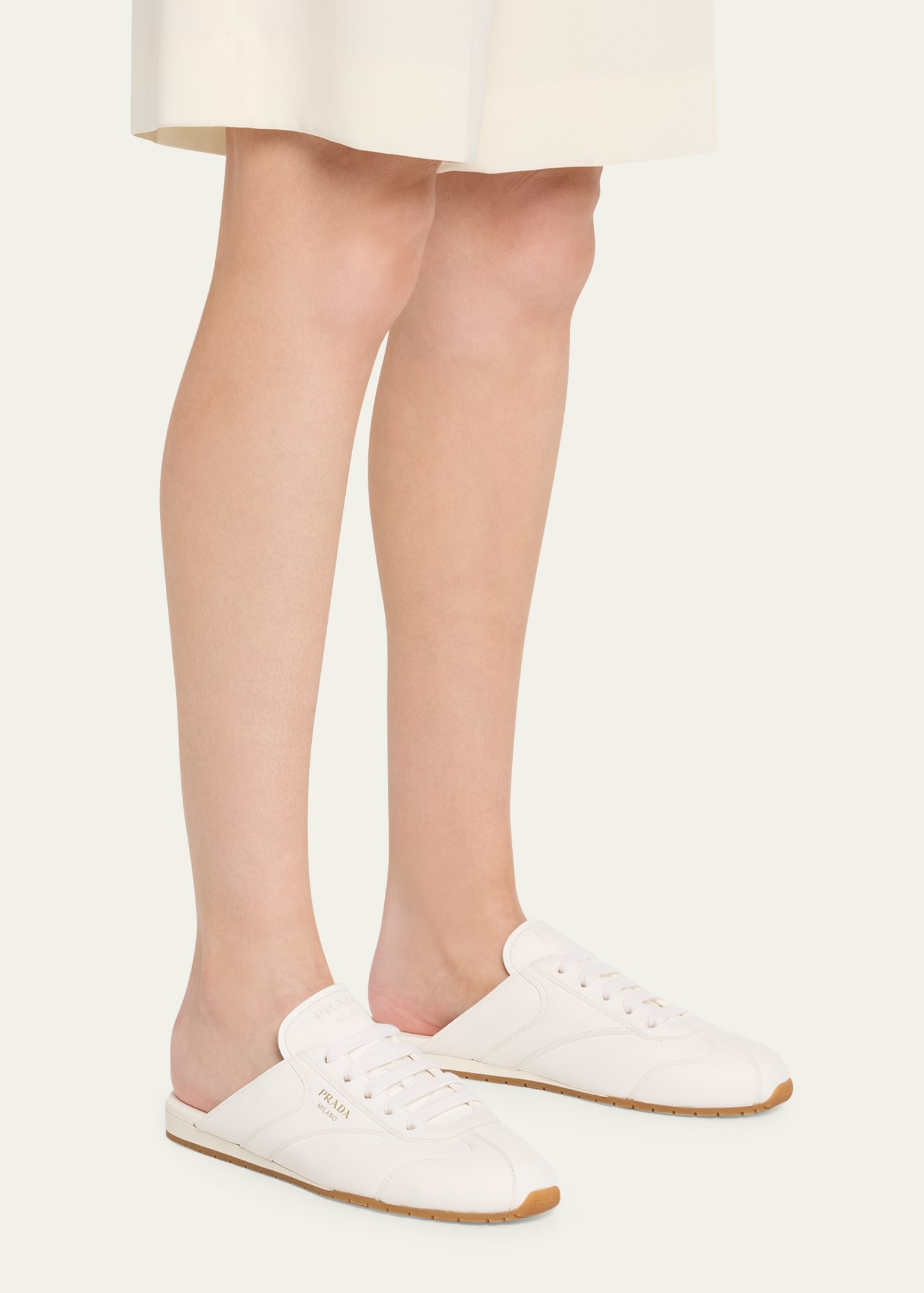 Prada Spark Leather Sneaker Mules - Bergdorf Goodman