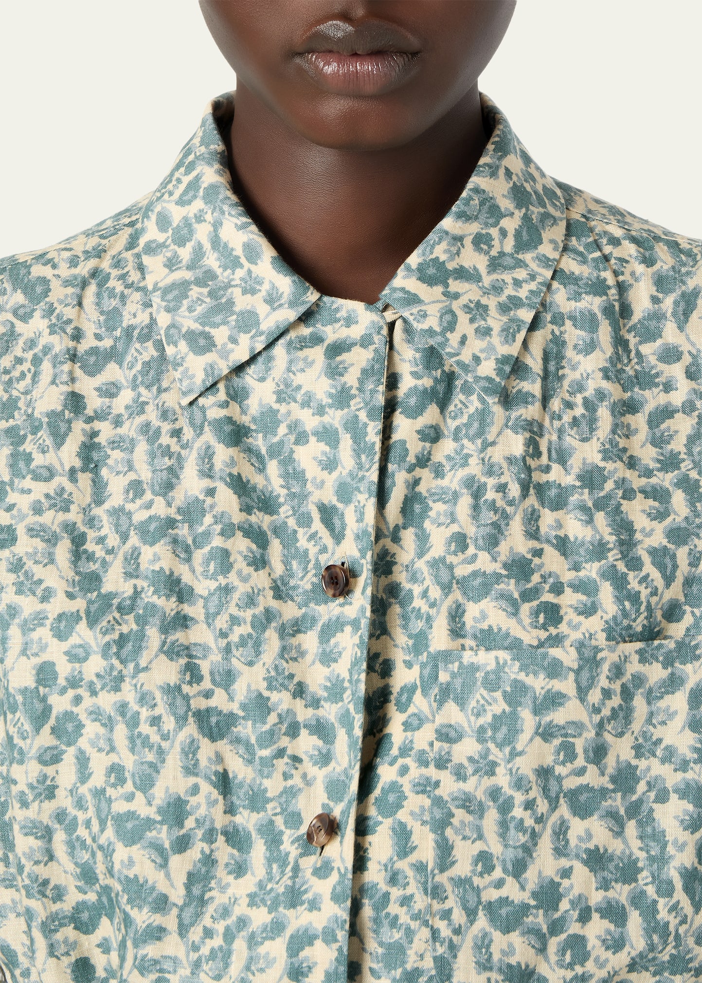 Loro Piana Shelly Floral-Print Linen Shirtdress - Bergdorf Goodman