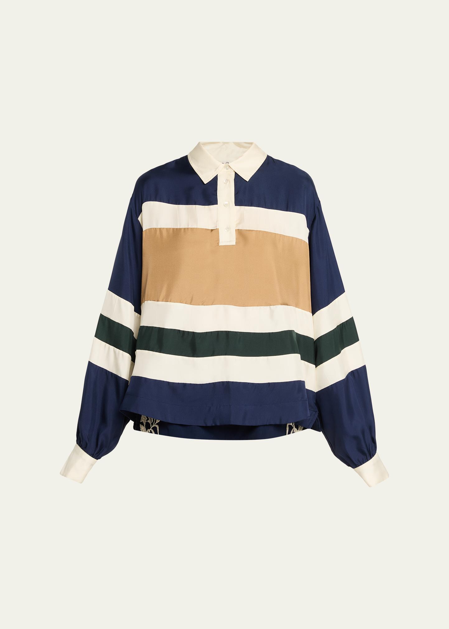 Sea Juliet Stripe Long-Sleeve Polo - Bergdorf Goodman