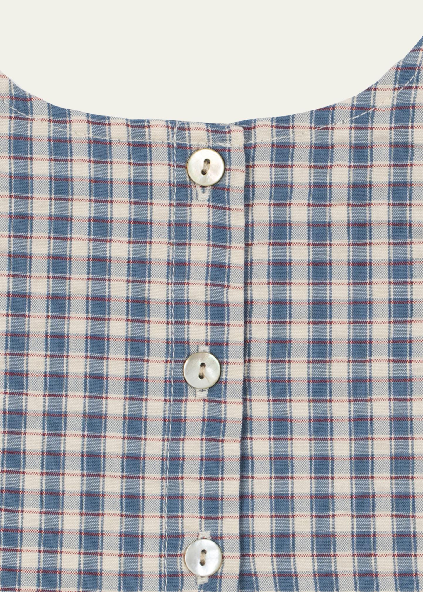 Konges Slojd Boy's Kim Gingham Organic Cotton Romper, Size 0M-18M