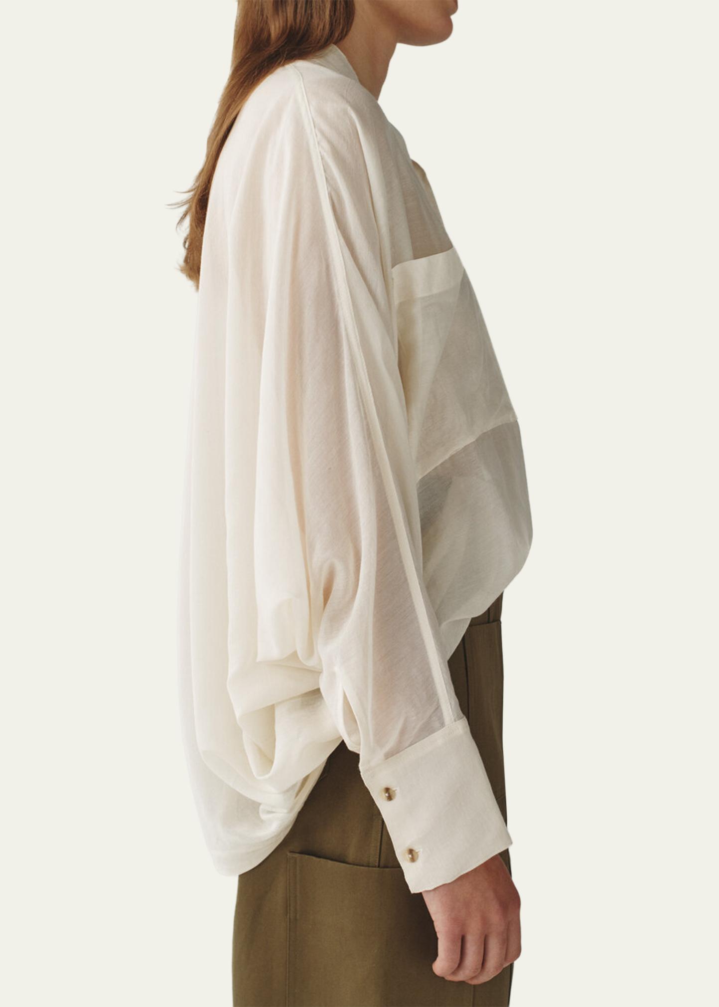 Attersee Sheer Cotton Voile Oversized Utility Shirt - Bergdorf Goodman
