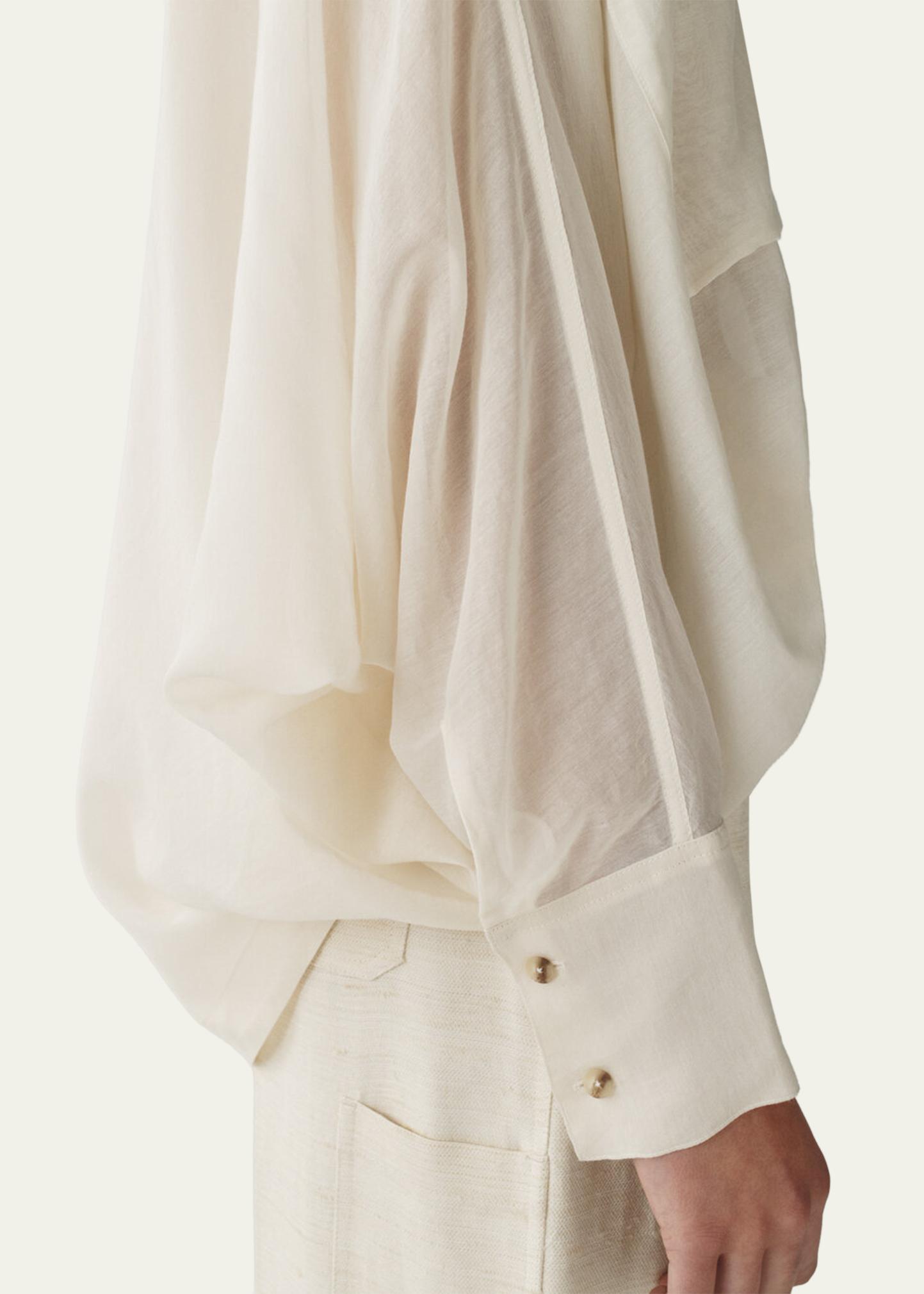 Attersee Sheer Cotton Voile Oversized Utility Shirt - Bergdorf Goodman