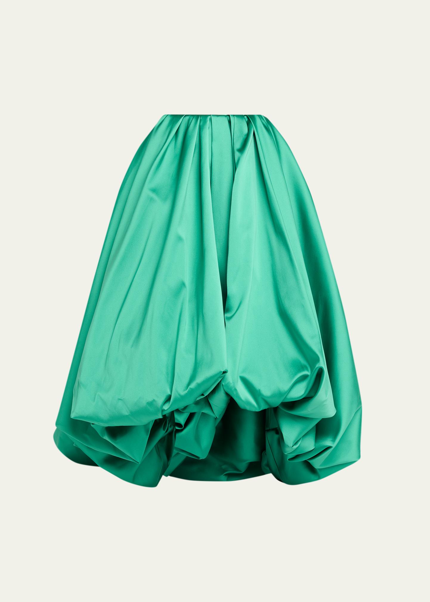 Balenciaga Scuba Satin Pleated Midi Balloon Skirt - Bergdorf Goodman