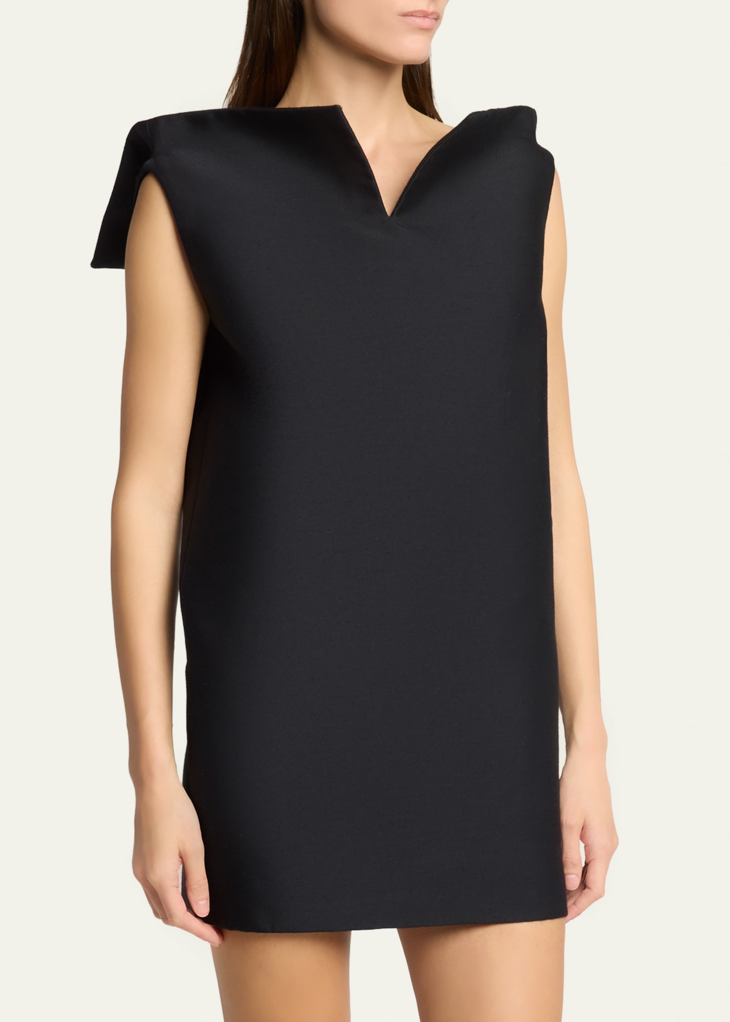 balenciaga black dress Printed open-back stretch-jersey turtleneck gown - shoulder neckline Balenciaga Vareuse Structured Sleeveless Mini