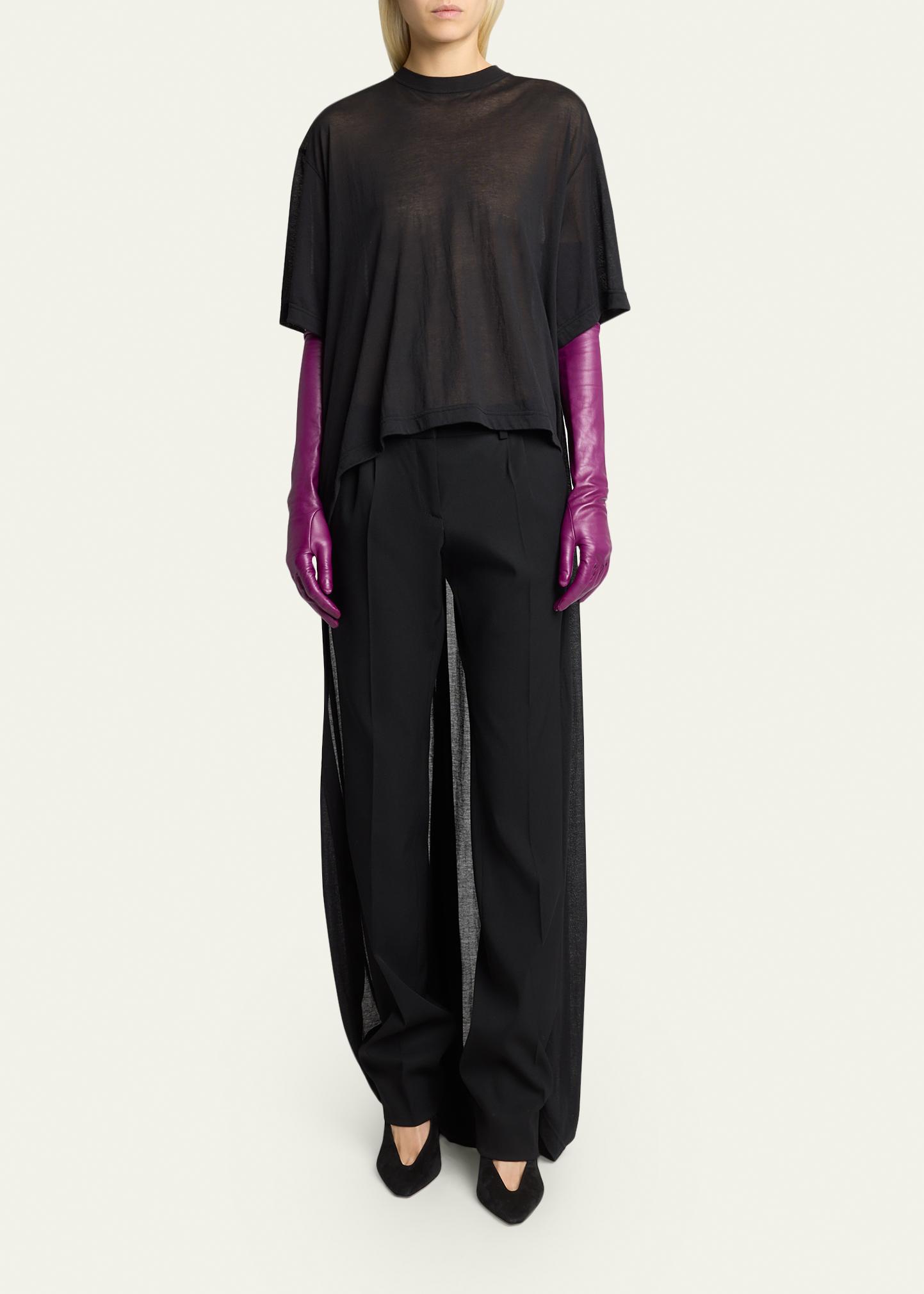 BALENCIAGA 22AW ドッキングシャツ Eve着用 Balenciaga Transparent Jersey Short-Sleeve Train T-Shirt