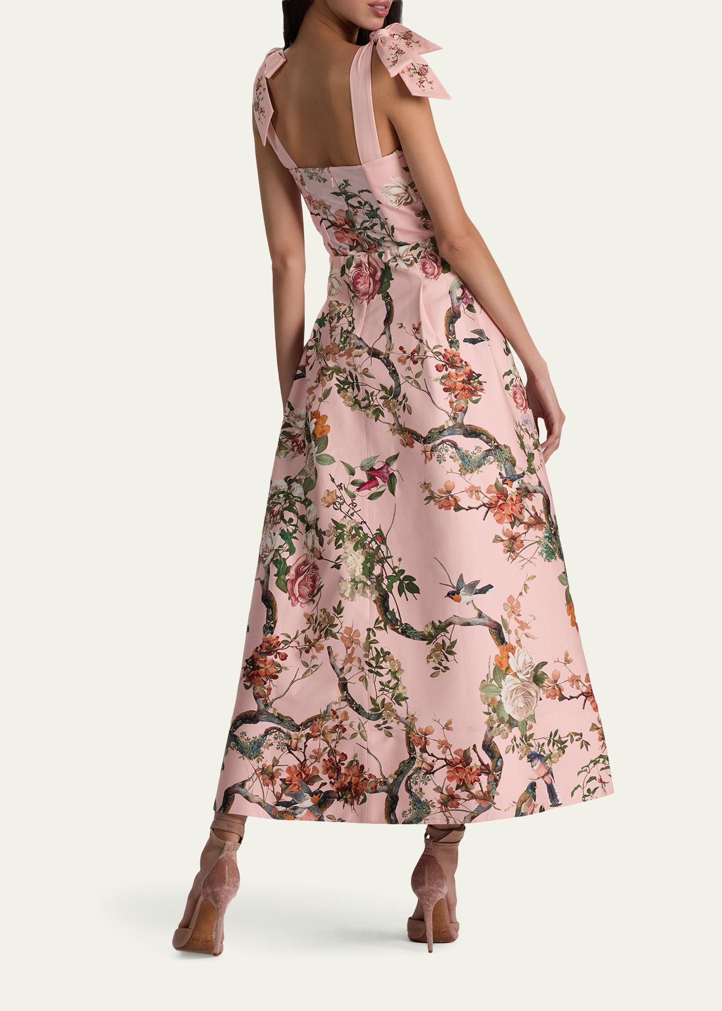 ALICE + OLIVIA Hana Floral Tie-Shoulder Maxi Dress - Bergdorf Goodman