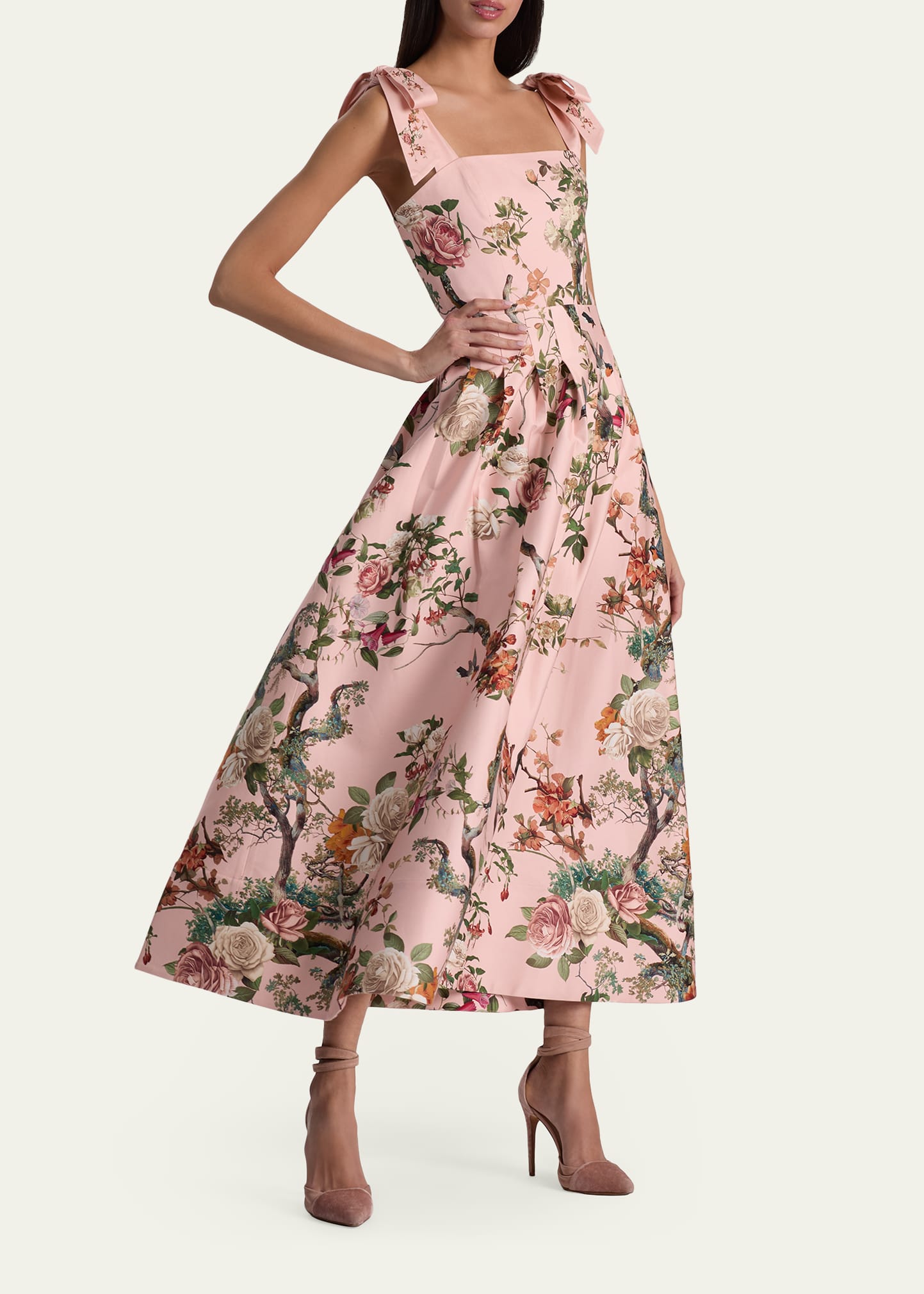 ALICE + OLIVIA Hana Floral Tie-Shoulder Maxi Dress - Bergdorf Goodman