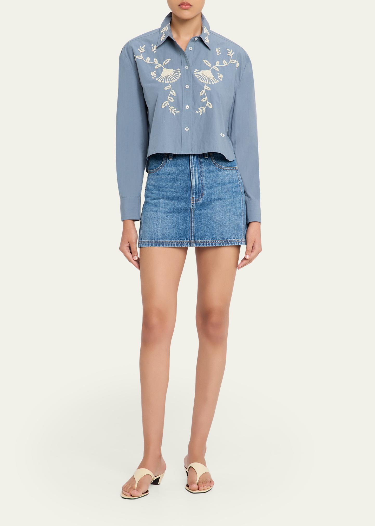 Veronica Beard Zora Denim Mini Skirt - Bergdorf Goodman