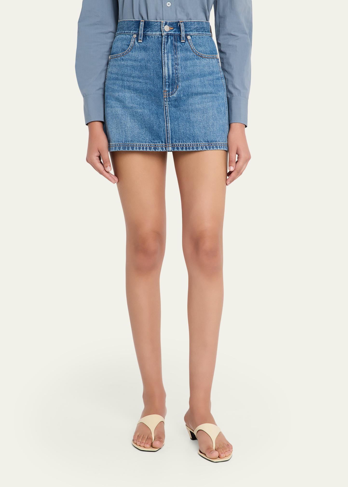 Veronica Beard Zora Denim Mini Skirt - Bergdorf Goodman
