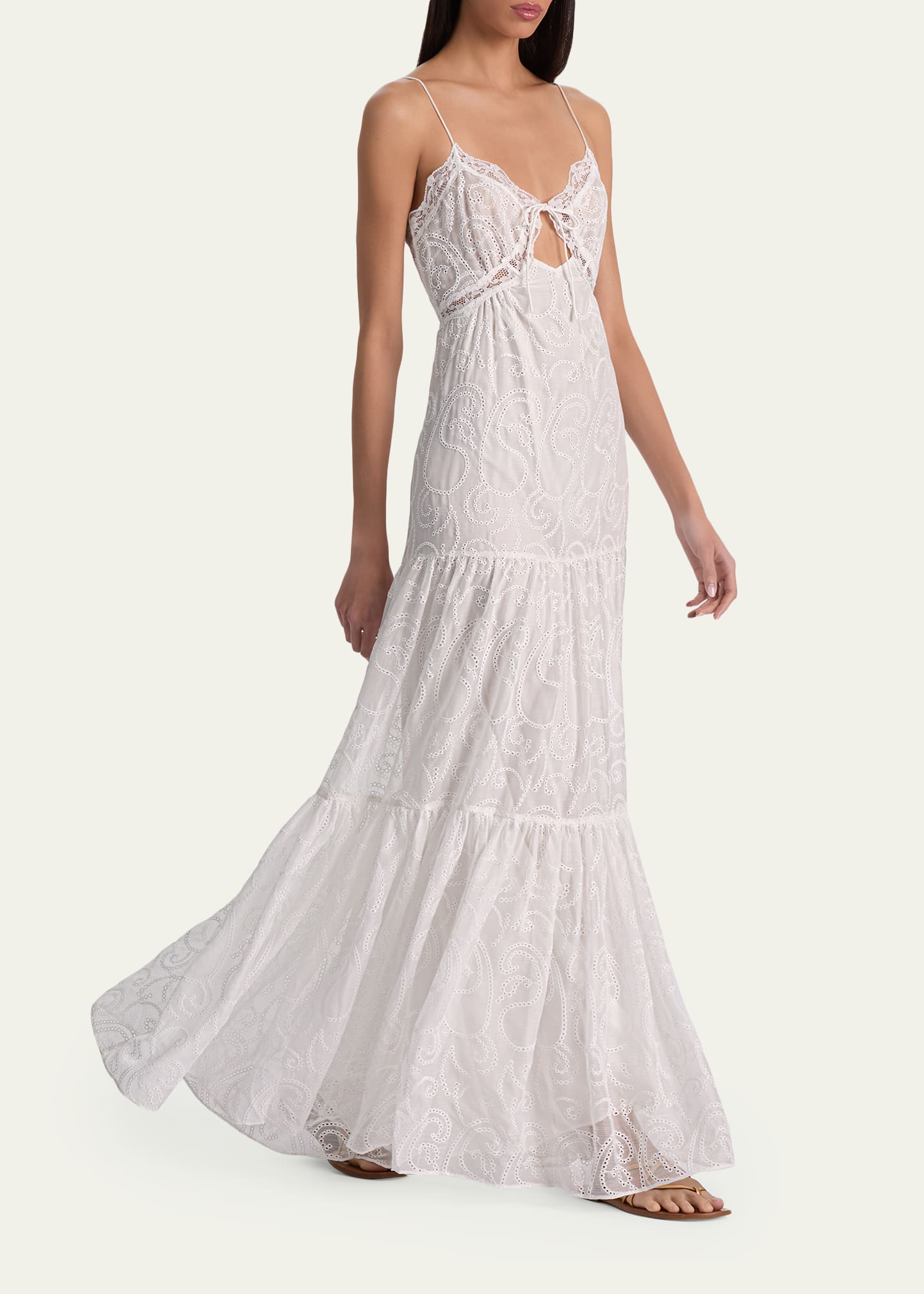 ALICE + OLIVIA Nicky Lace Tiered Maxi Dress - Bergdorf Goodman