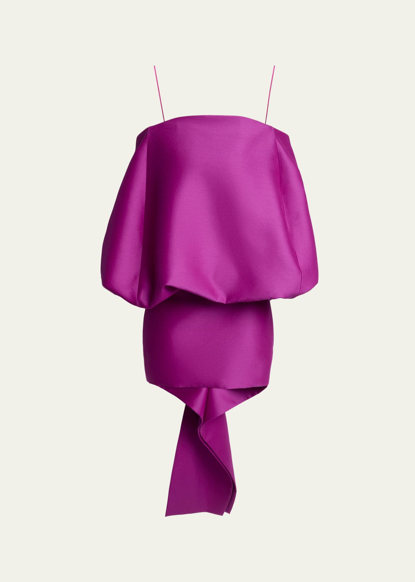 balenciaga hot pink sweater dress Off-The-Shoulder Balloon Mini Johanhallberg