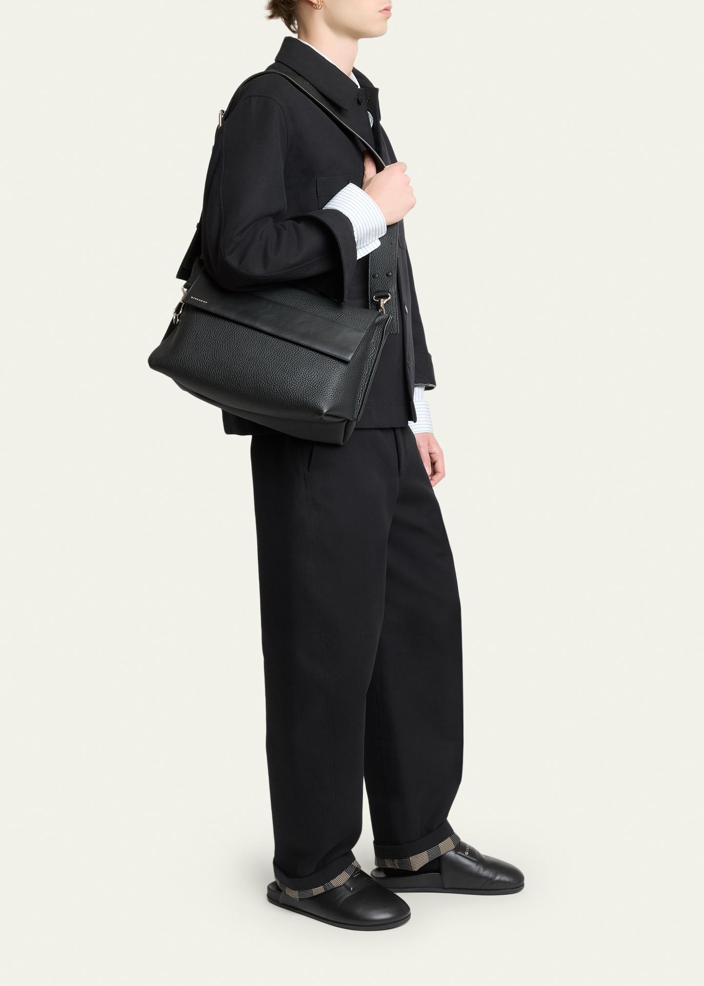 GIVENCHY ブラック コーデュロイ Givenchy Men's Leather Flap-Top Crossbody Bag - Bergdorf Goodman