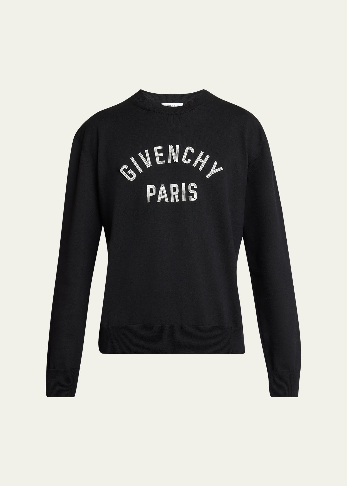 GIVENCHY トレーナー Givenchy Men's Embroidered Logo Cotton Crewneck Sweater - Bergdorf