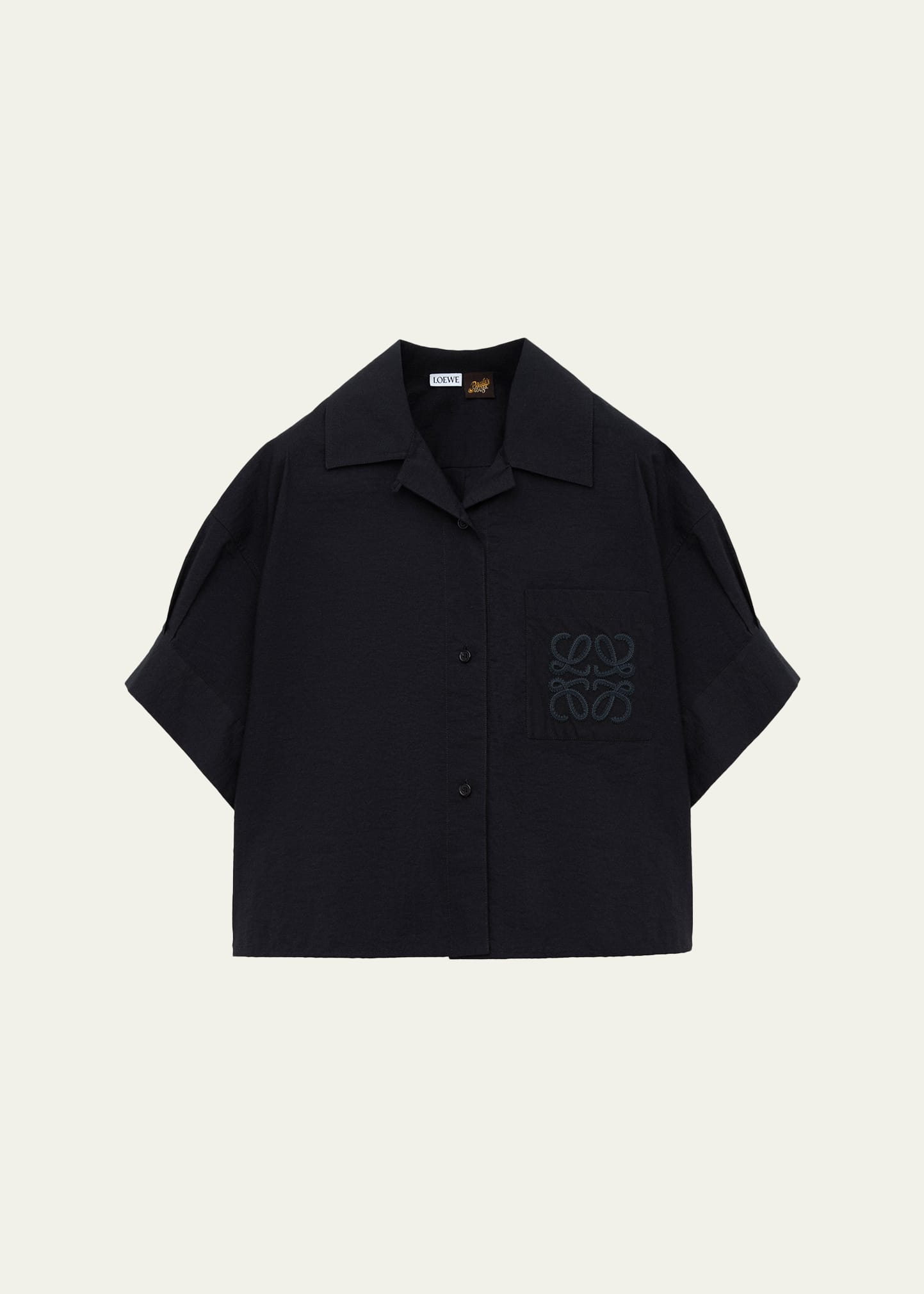 Loewe x Paula's Ibiza Anagram Short-Sleeve Button-Down Shirt