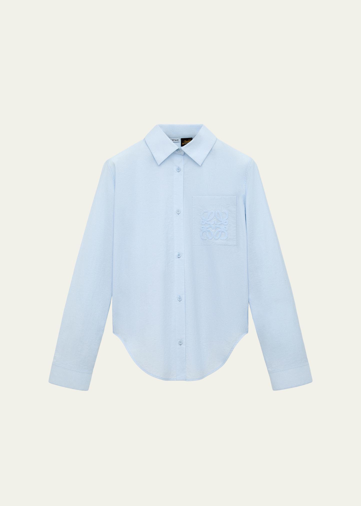 LOEWE x Paula's Ibiza Ruffle-Back Cotton-Blend Button-Down Shirt