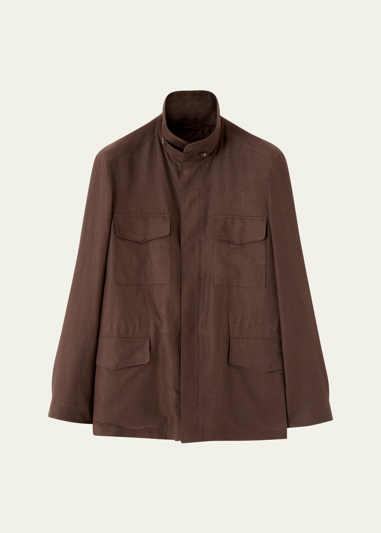 Loro Piana Men's Linen Traveller Full-Zip Field Jacket - Bergdorf