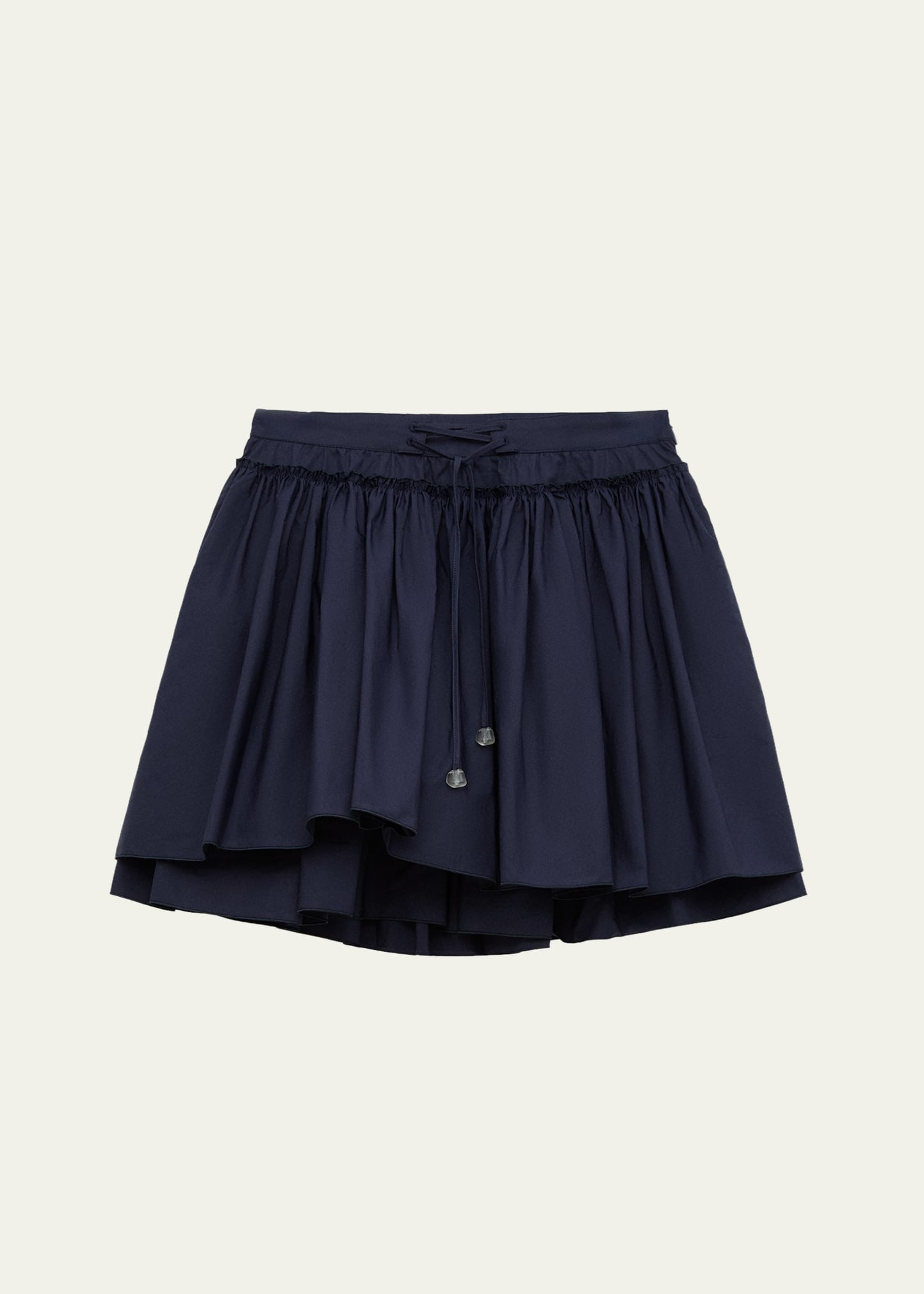 Loewe x Paula's Ibiza Layered Cotton Drawstring Mini Skirt