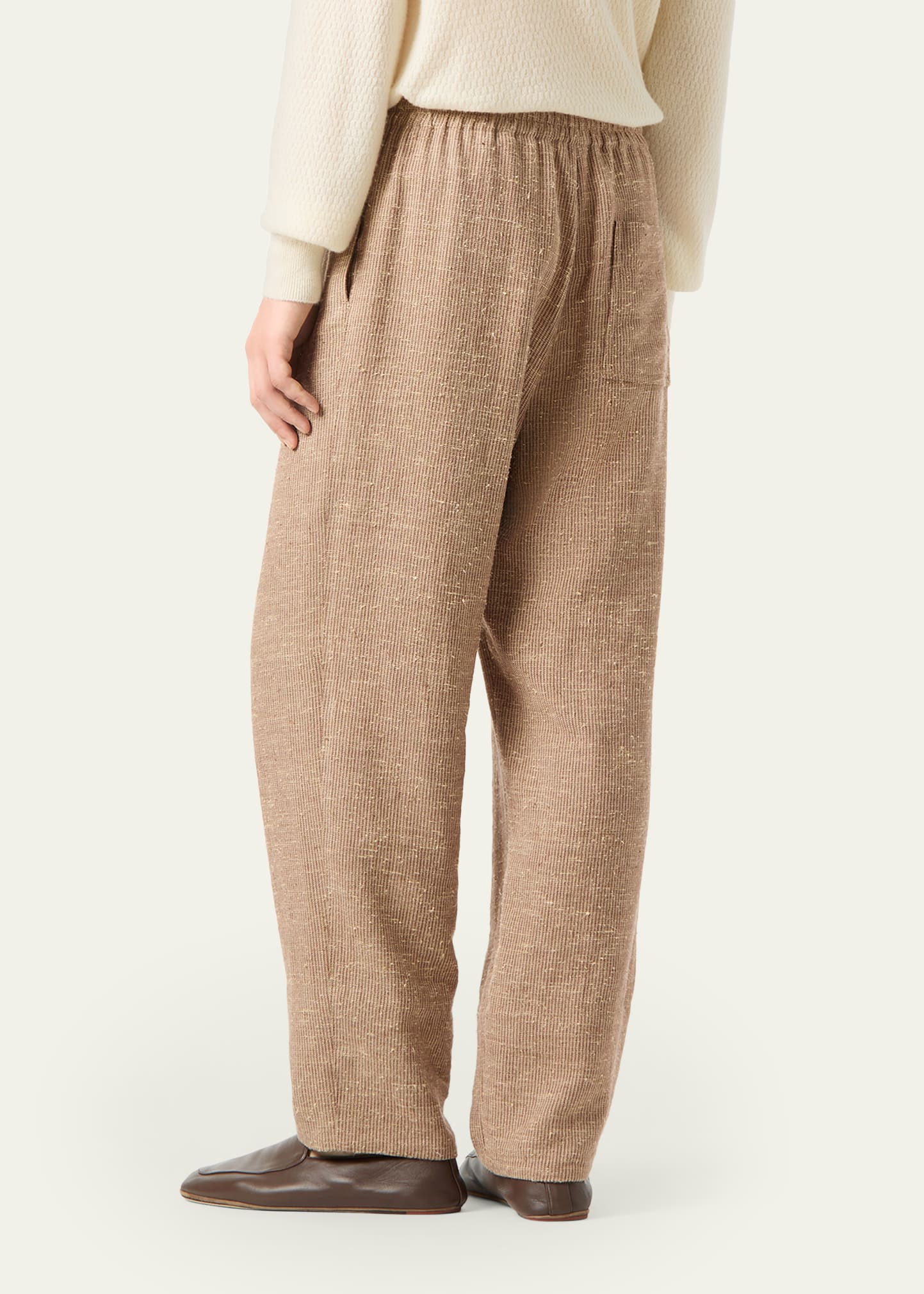 Loro Piana Men's Orlando Linen and Silk Stretch Trousers