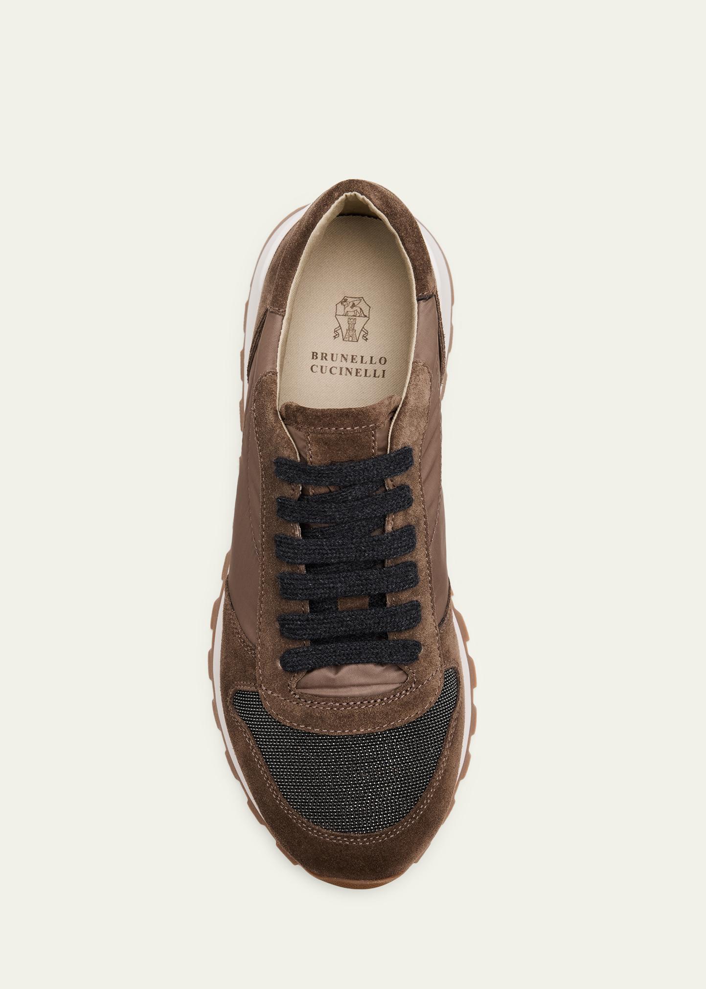Brunello Cucinelli Monili Mixed Media Runner Sneakers - Bergdorf