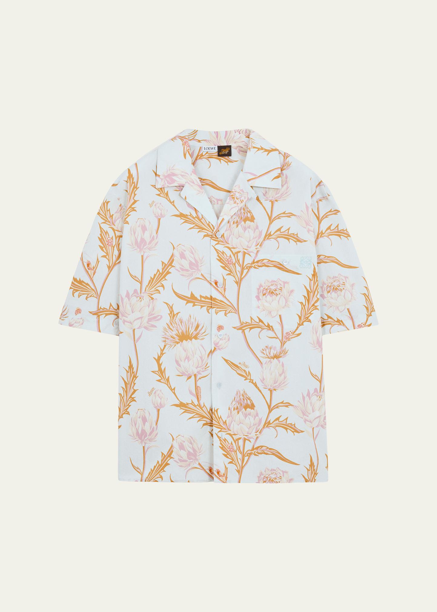 LOEWE x Paula's Ibiza Men's Artichoke-Print Short-Sleeve Shirt