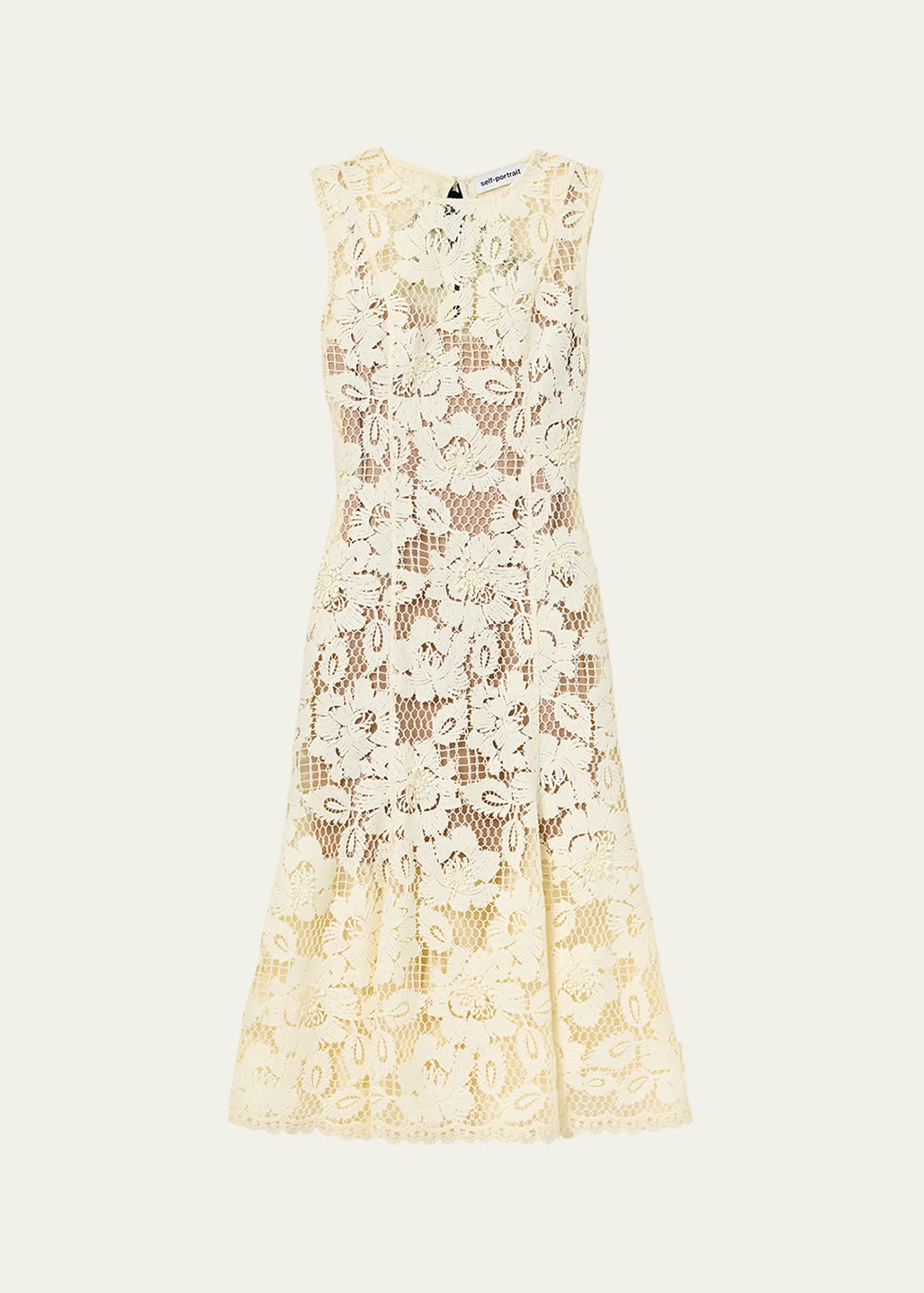 Self-Portrait Crochet Lace Midi Dress - Bergdorf Goodman