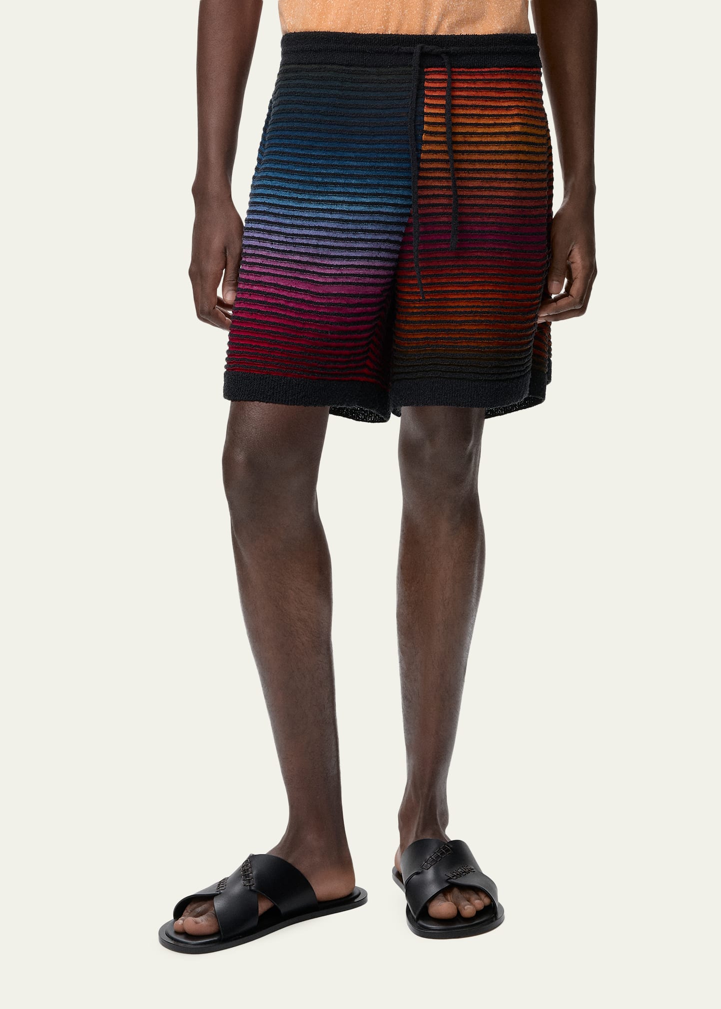 Loewe x Paula's Ibiza Men's Multi-Stripe Knit Shorts - Bergdorf