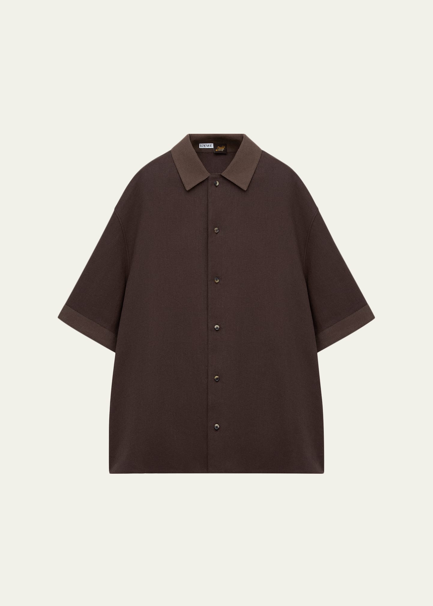 Loewe x Paula's Ibiza Men's Washed Satin Short-Sleeve Shirt