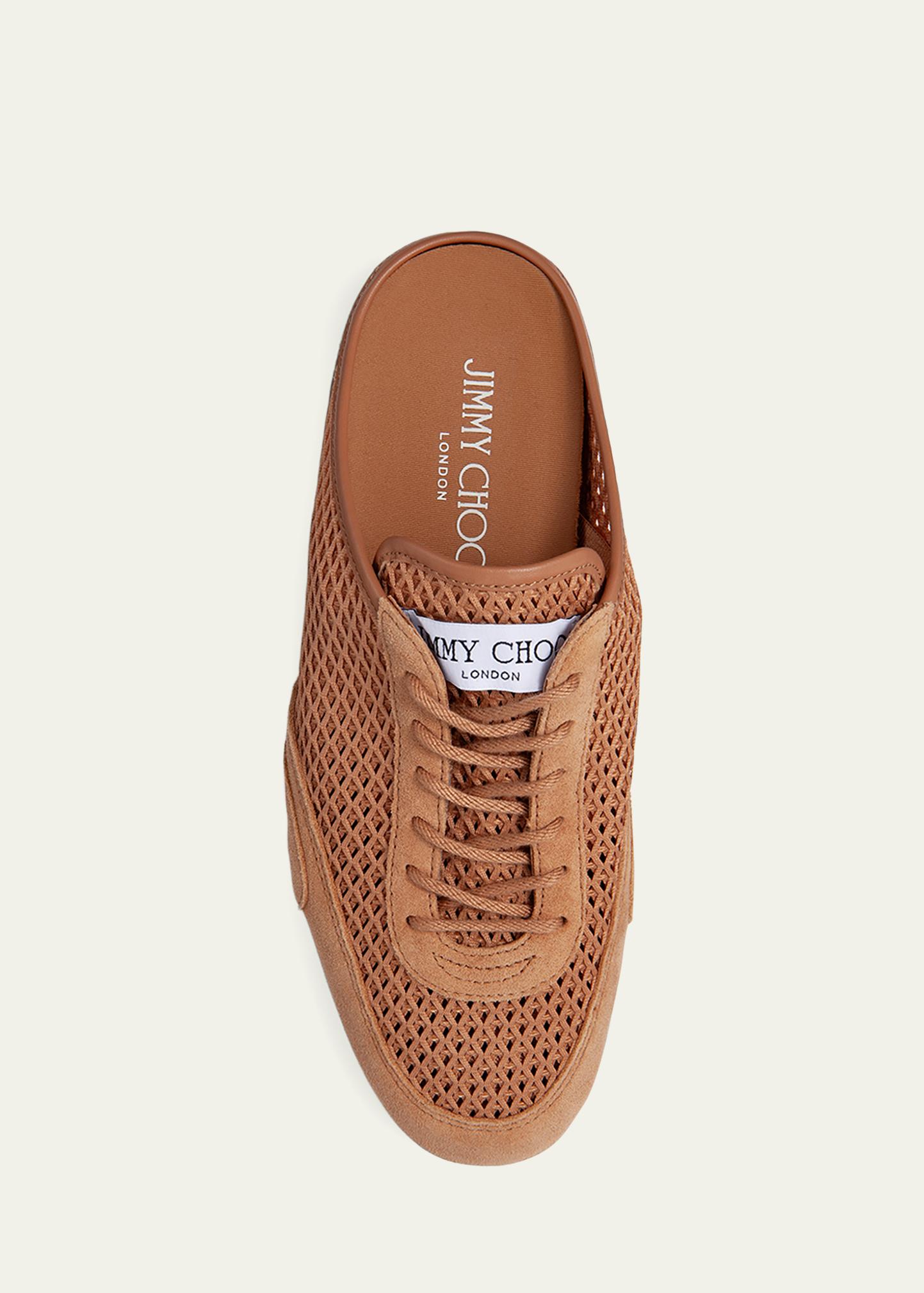 Jimmy Choo Sunny Woven Mixed Leather Sneaker Mules - Bergdorf Goodman