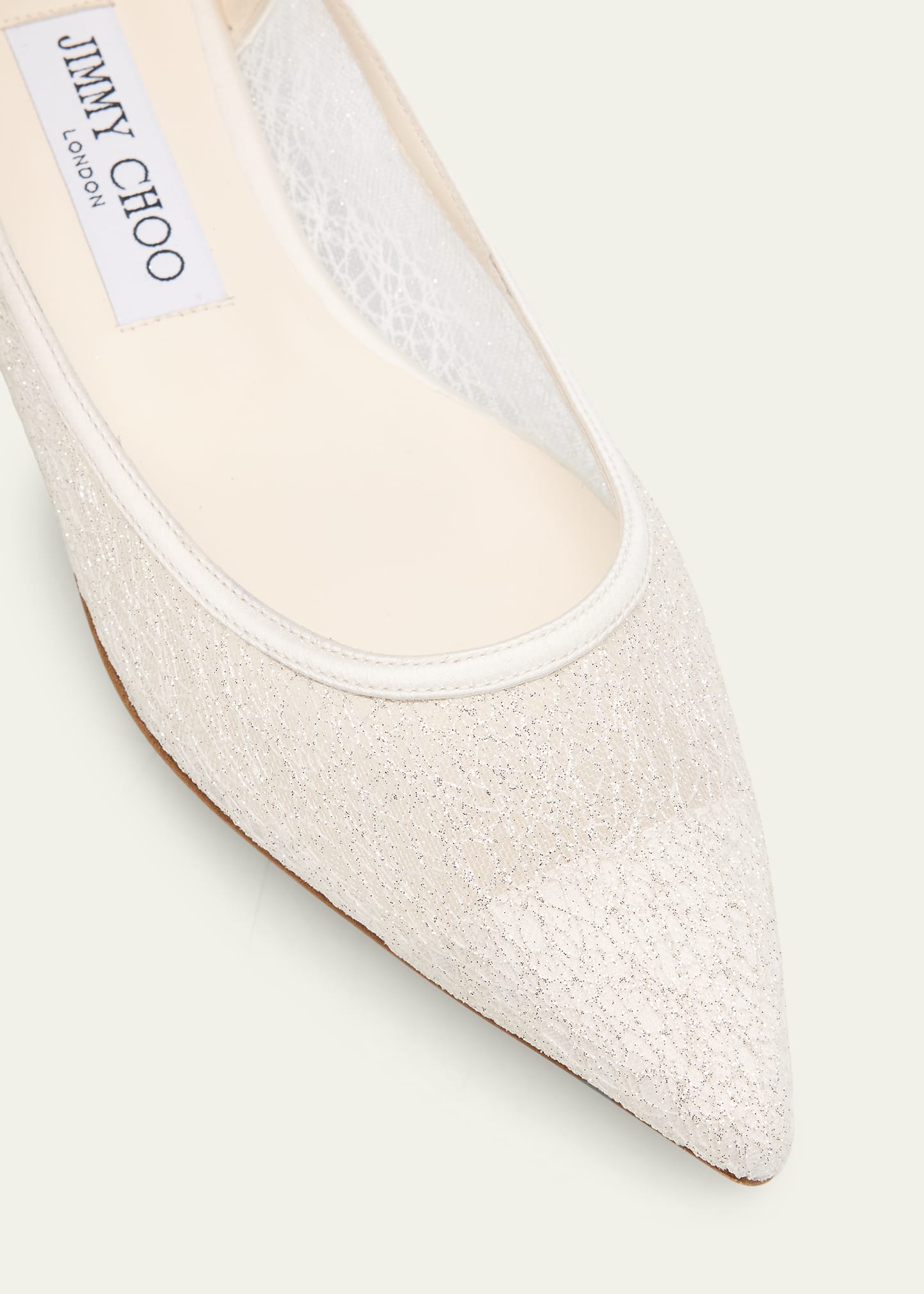 Jimmy Choo Love Floral Lace Pointed-Toe Flats - Bergdorf Goodman