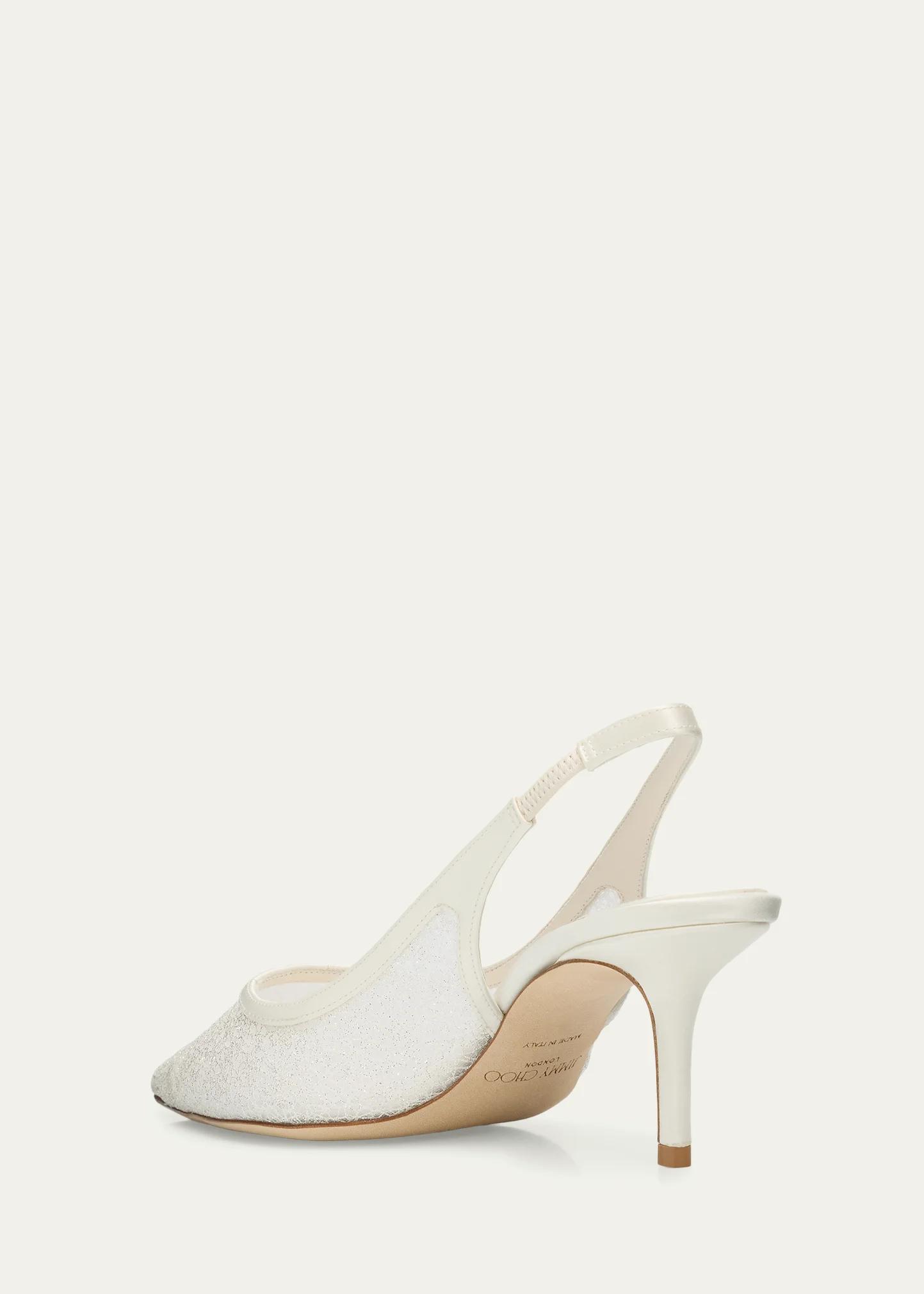 Jimmy Choo 65mm Love Lace Satin Slingback Pumps - Bergdorf Goodman