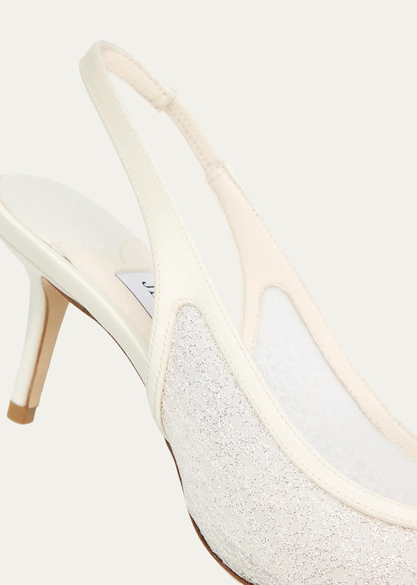 Jimmy Choo 65mm Love Lace Satin Slingback Pumps - Bergdorf Goodman