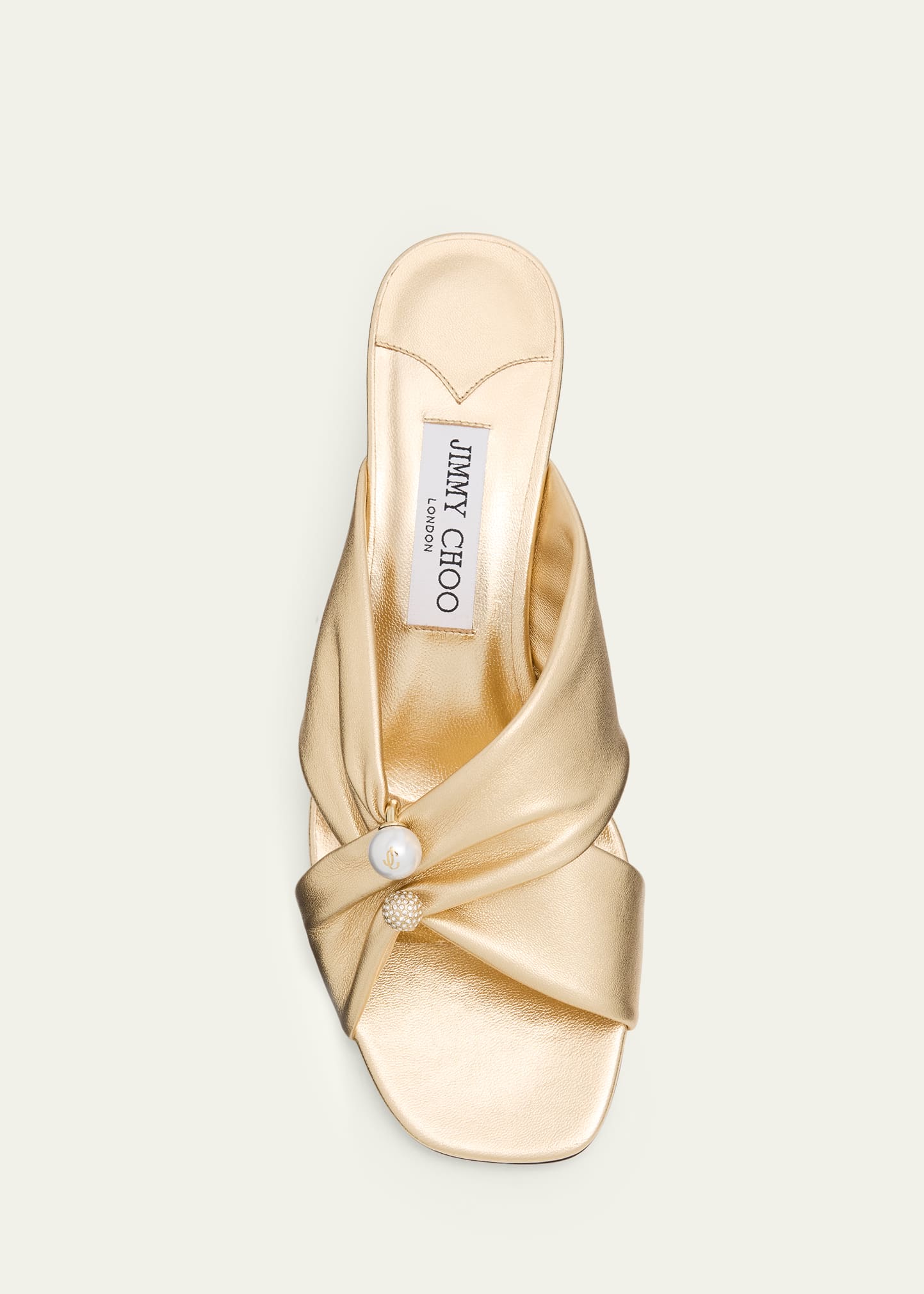 Jimmy Choo 45mm Rafi Metallic Leather Mules - Bergdorf Goodman