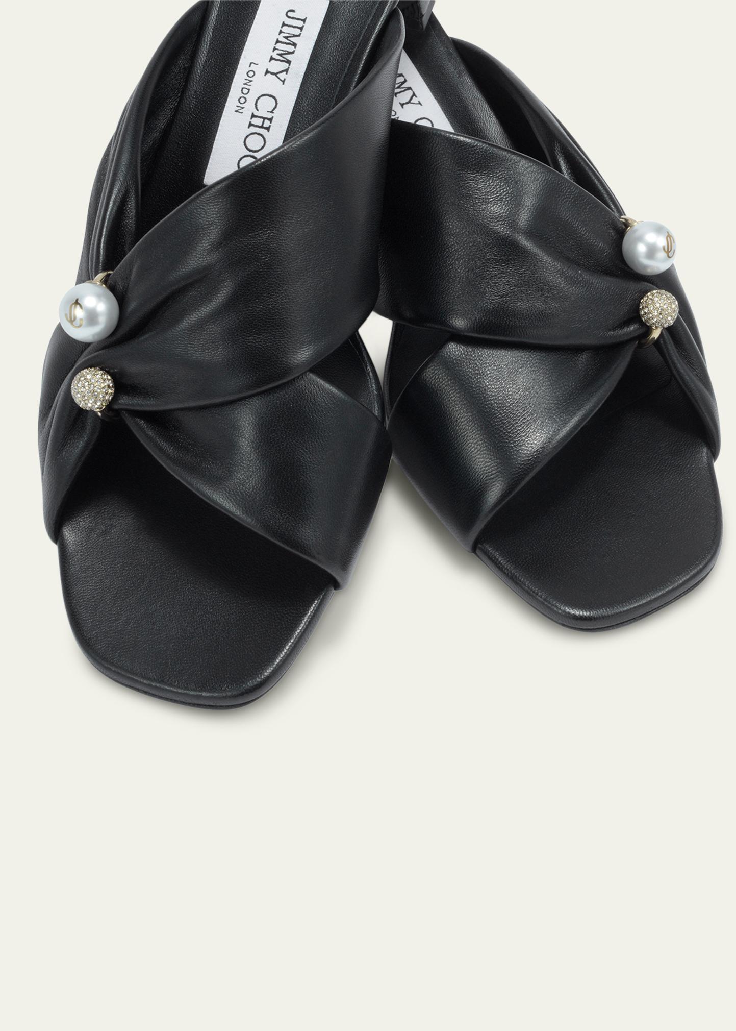 Jimmy Choo 45mm Rafi Leather Mules - Bergdorf Goodman