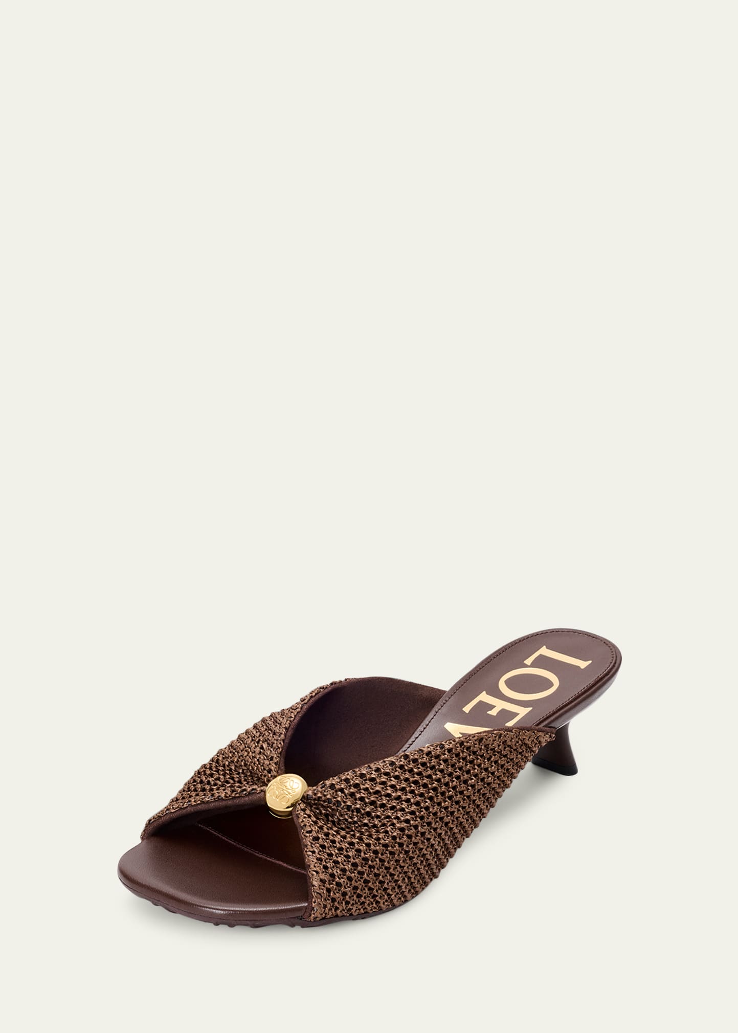 Loewe x Paula's Ibiza 45mm Pebble Woven Slide Sandals - Bergdorf