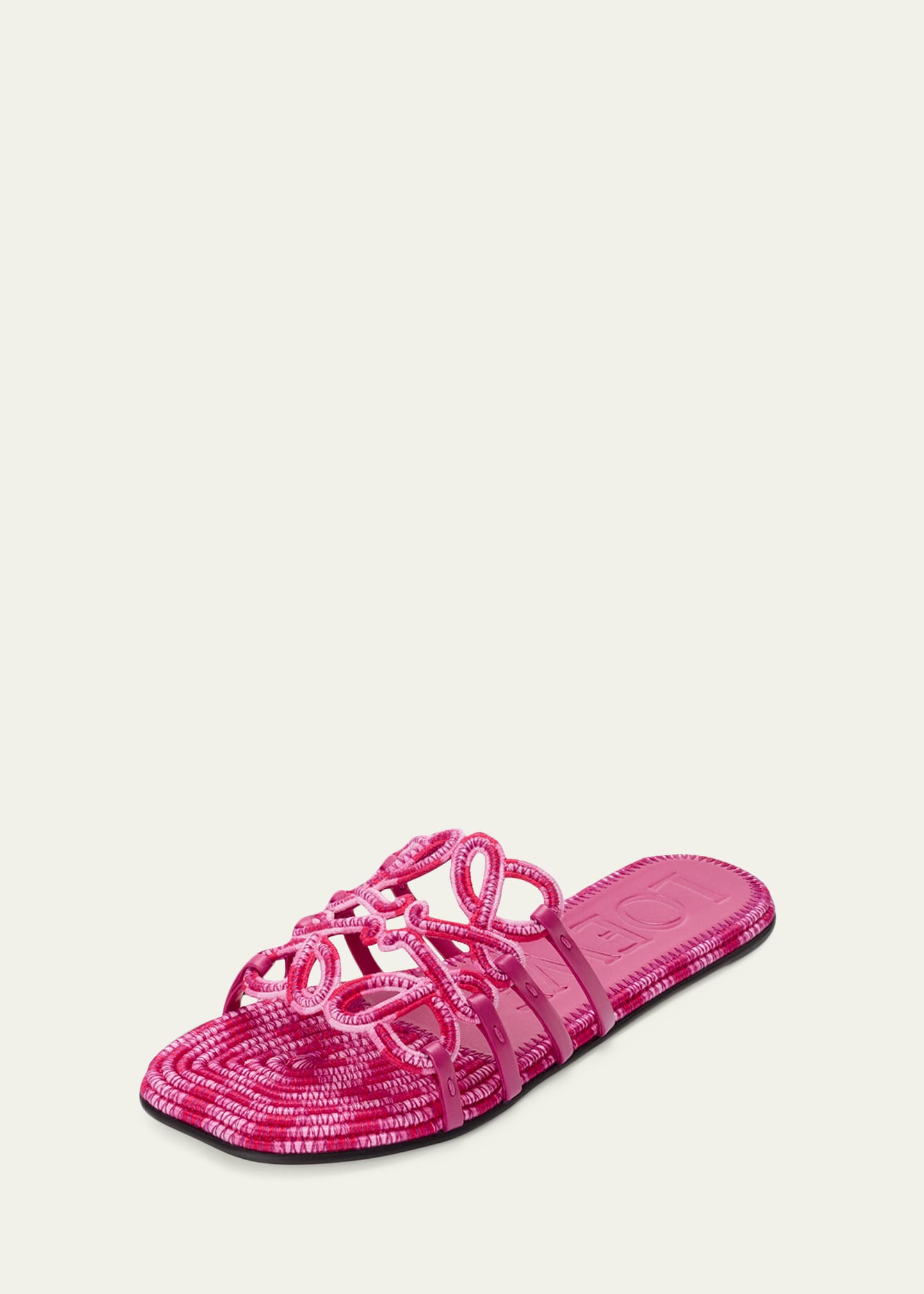Loewe x Paula's Ibiza Petal Anagram Crochet Flat Slide Sandals