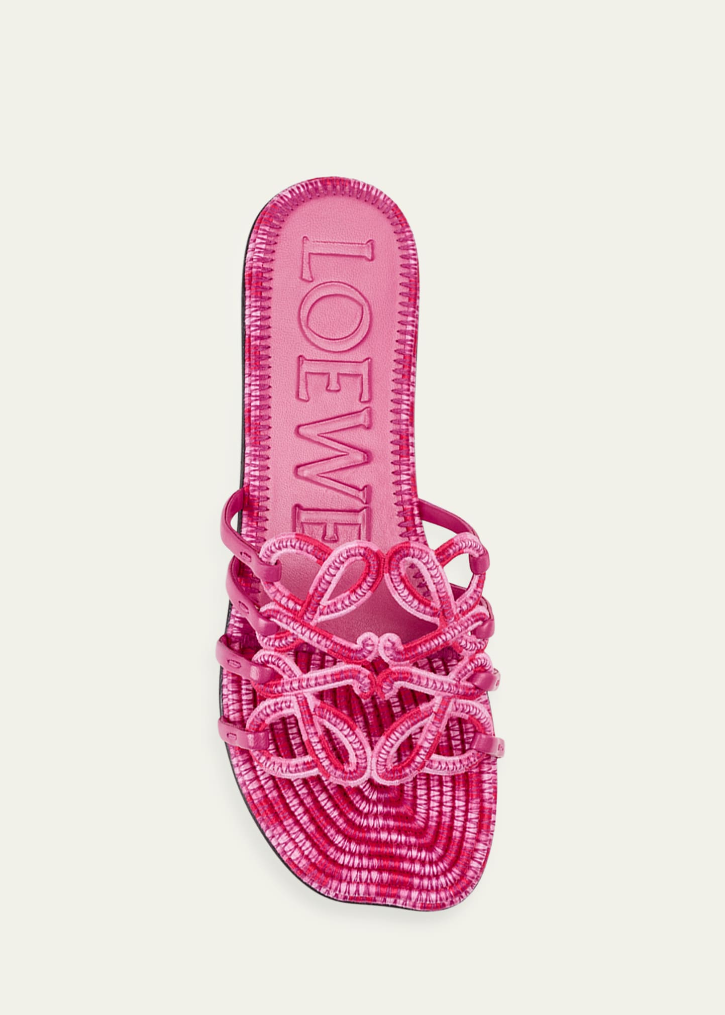 Loewe x Paula's Ibiza Petal Anagram Crochet Flat Slide Sandals