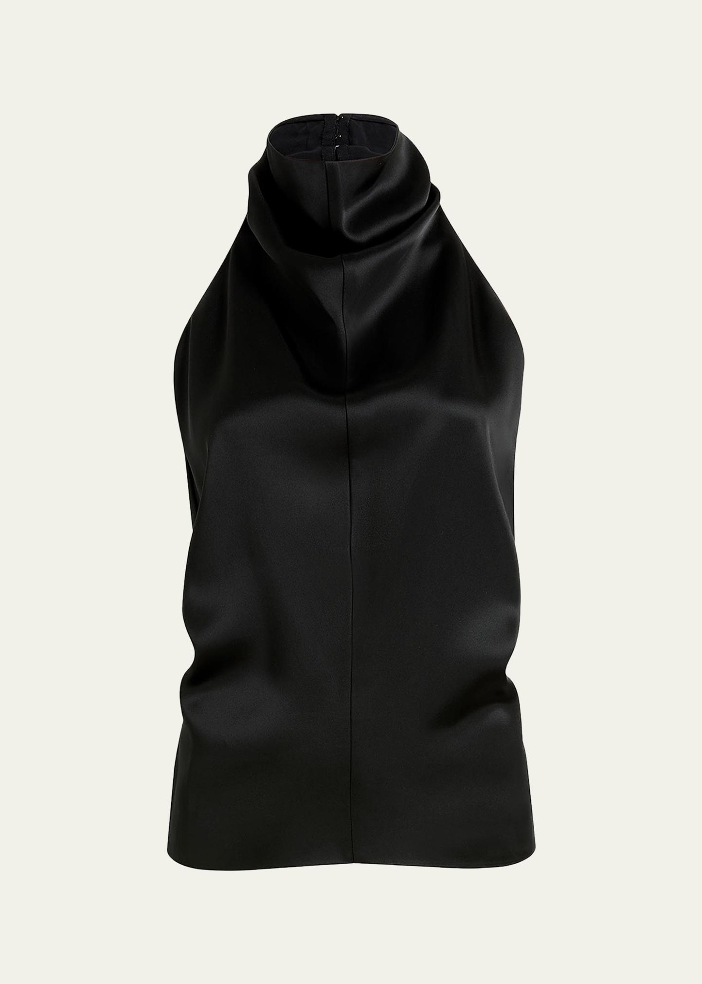 Khaite Rone Draped Satin Halter Top - Bergdorf Goodman display picture 2