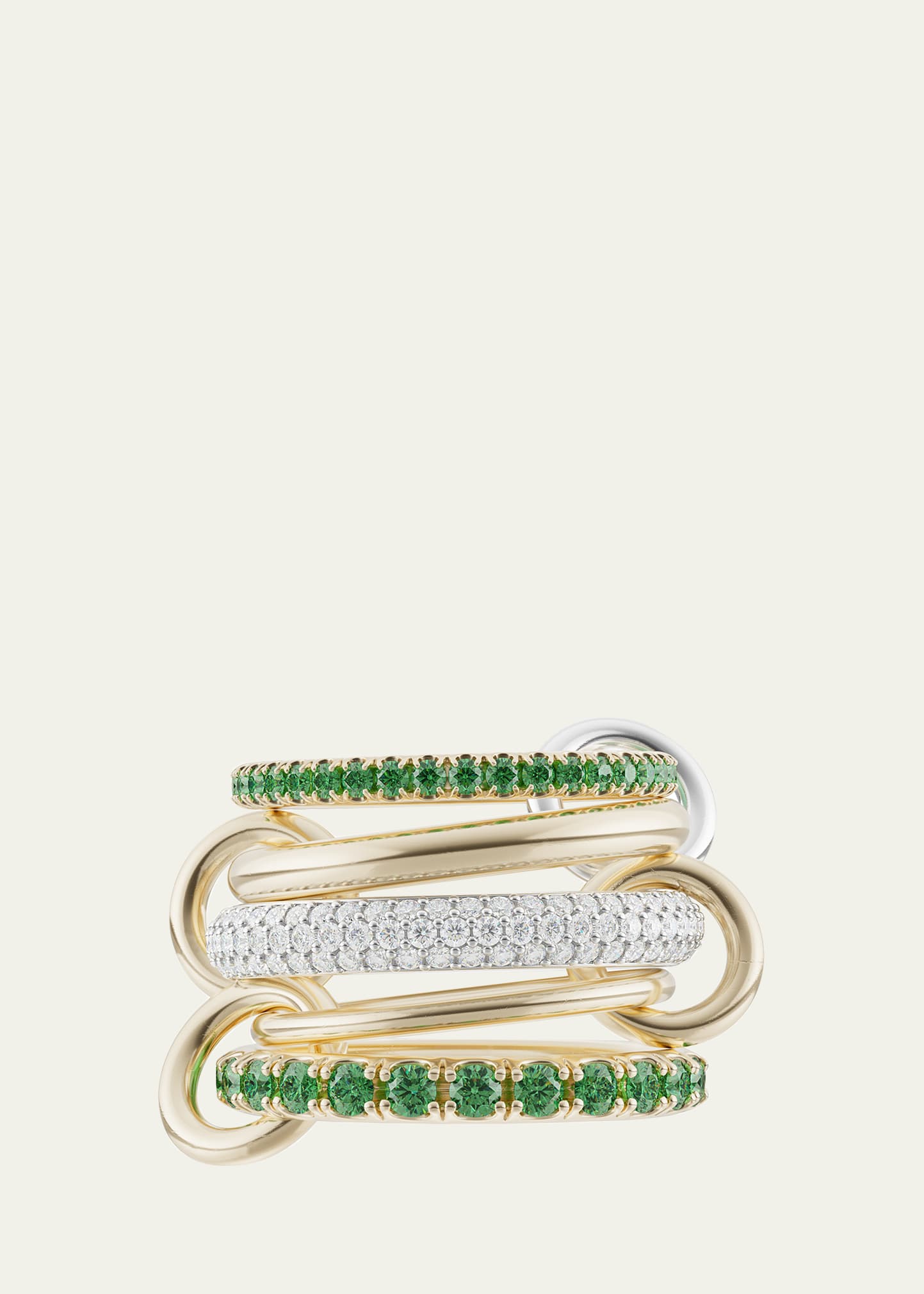 Spinelli Kilcollin Chloe Vert Five Linked Ring with Diamonds and