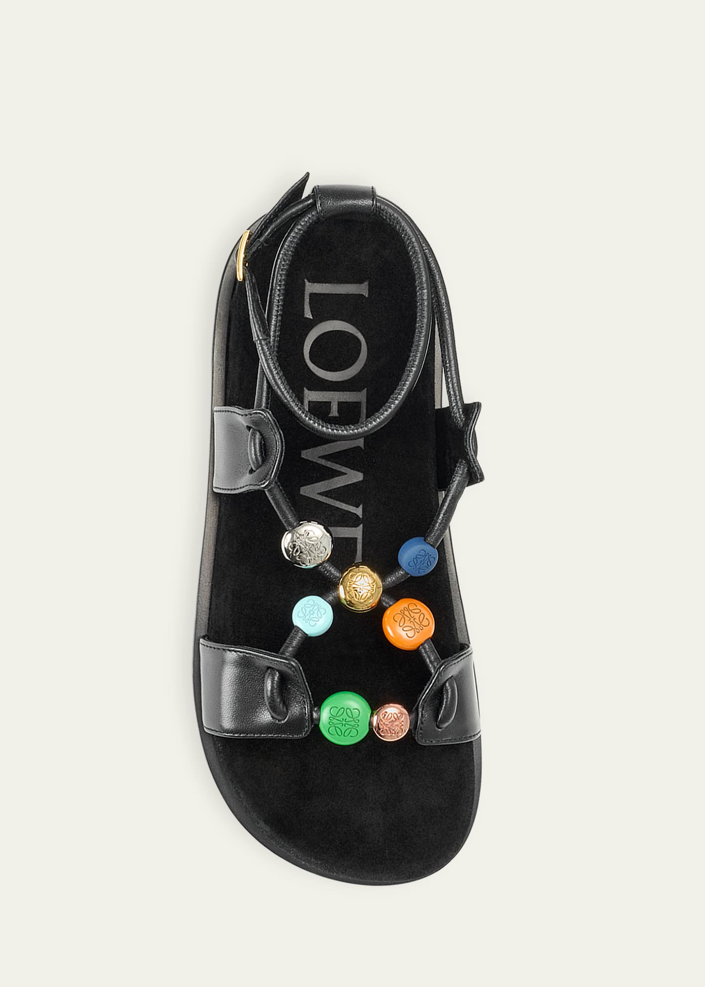 ☆SALE☆限定商品❤︎LOEWE PAULAS IBIZA Loewe x Paula's Ibiza Anagram Pebble Bead Leather Sandals