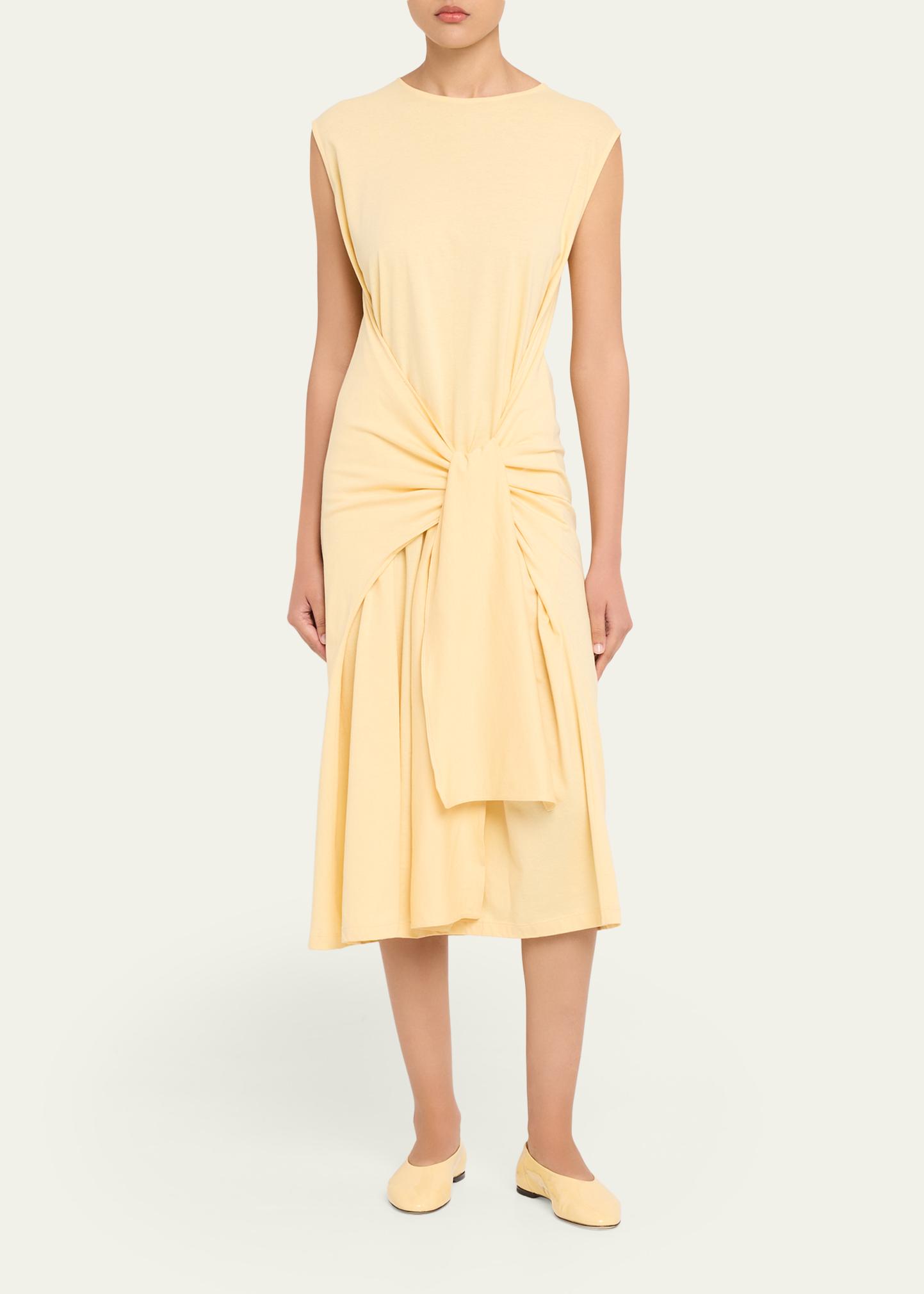 toteme terry knit beach dress Tie-Waist Jersey Knit maxi dress
