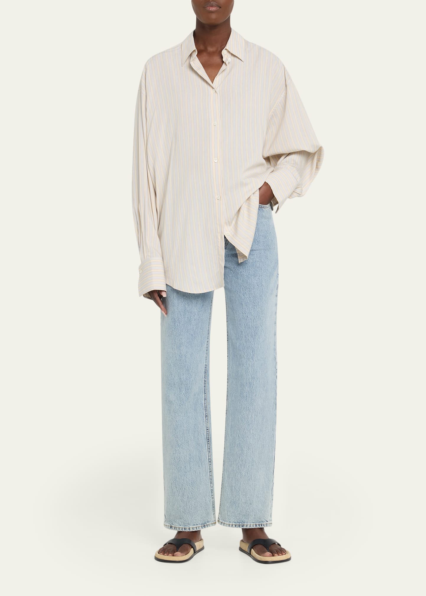 Toteme Striped Oversized Button-Down Shirt - Bergdorf Goodman