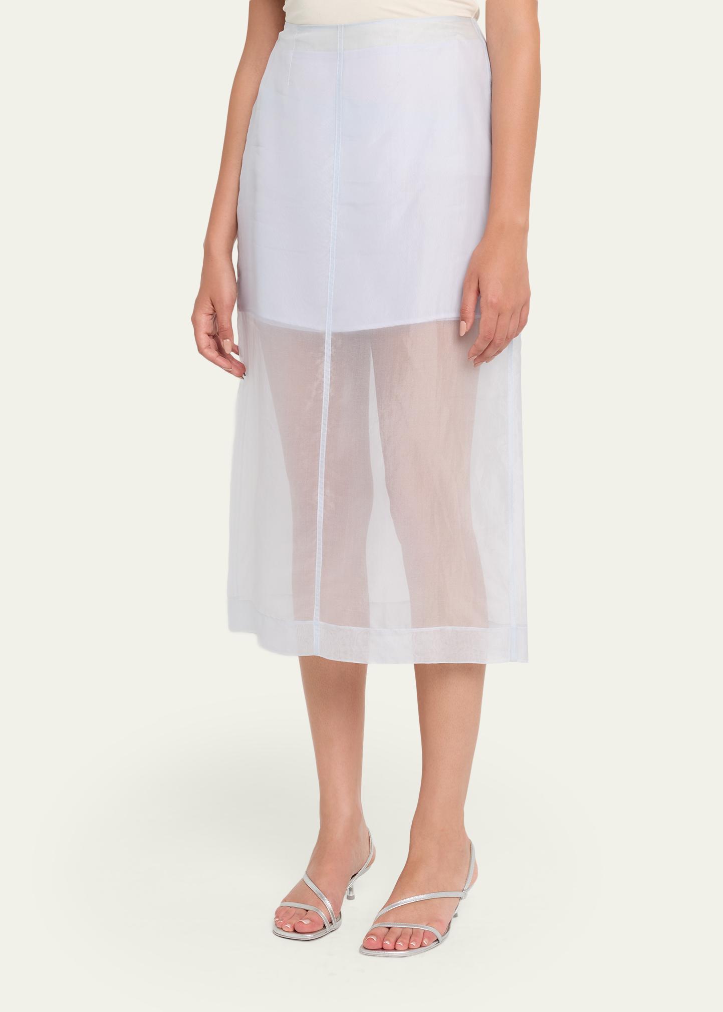 SIMKHAI Dana Organza Midi Skirt - Bergdorf Goodman