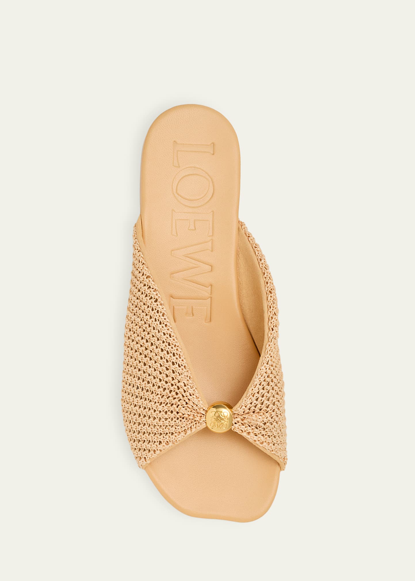 Loewe x Paula's Ibiza Pebble Anagram Flat Slide Sandals - Bergdorf